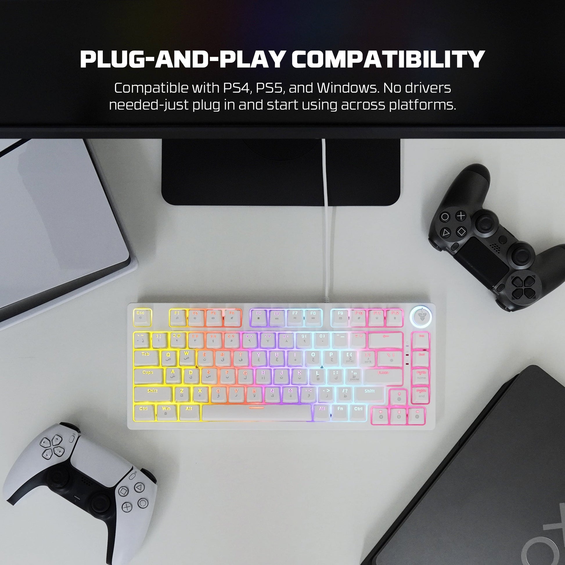 Fantech Hero Mk875v2 Gaming Keyboard Rgb (ps5 - Ps4 - Pc) - Keyboard