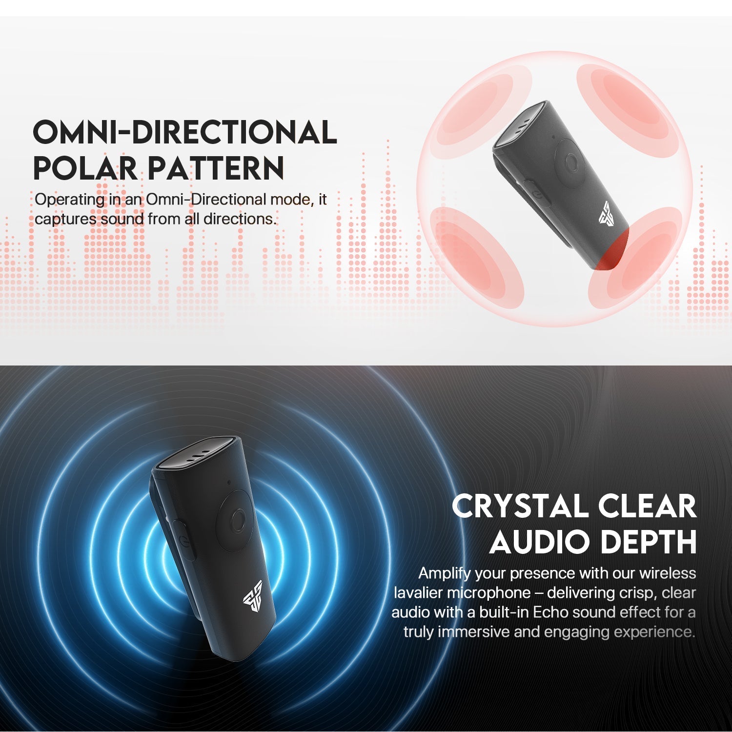 Fantech LEVIOSA AIR WMV11L Microphone Wireless Lavalier Lightning New Arrivals