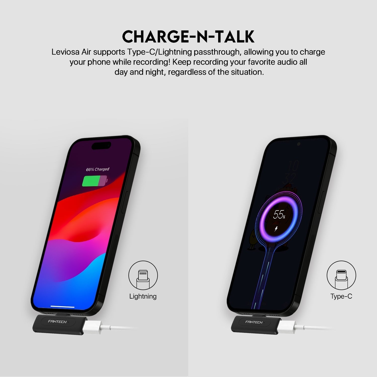 Fantech LEVIOSA AIR WMV11L Microphone Wireless Lavalier Lightning New Arrivals