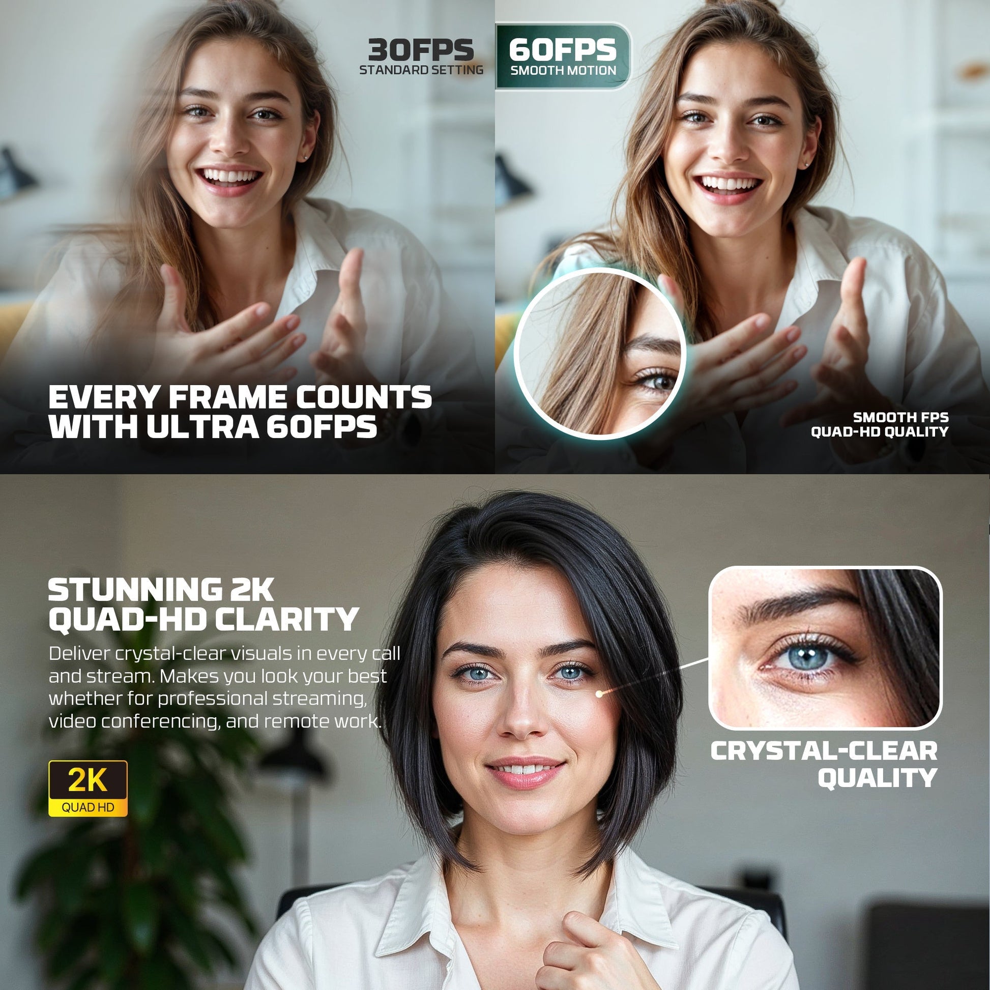 Fantech Luminous C50 Quad High-definition Webcam 2k Quad-hd Support 60 Fps & 3d Noise Cancelling Mic - Streaming