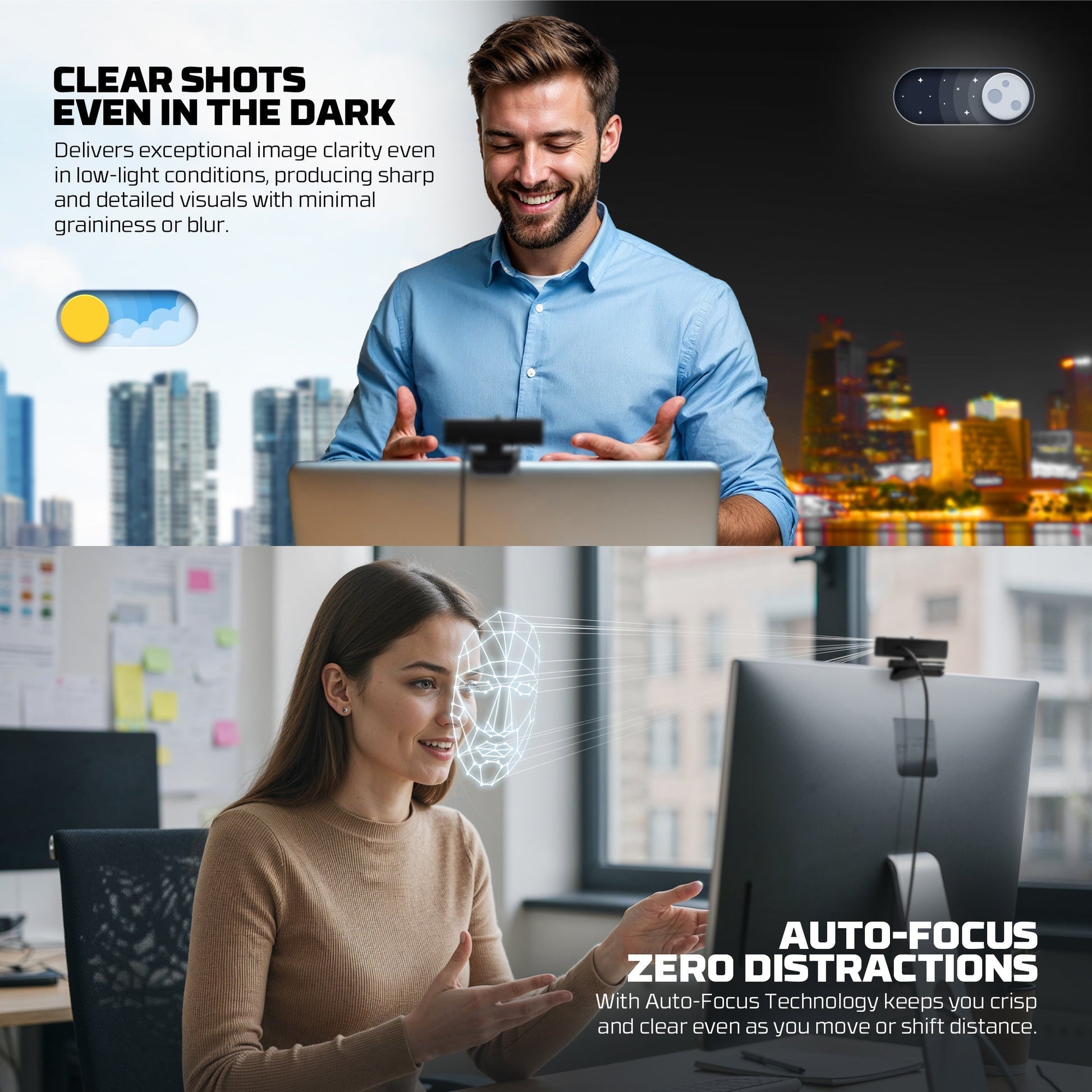 Fantech Luminous C50 Quad High-definition Webcam 2k Quad-hd Support 60 Fps & 3d Noise Cancelling Mic - Streaming