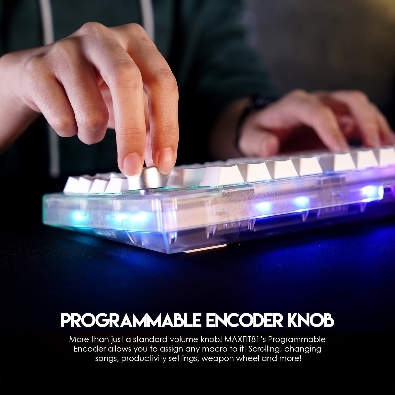 Fantech Maxfit81 MK910 PBT Frost Wireless Modular Mechanical Gaming Keyboard