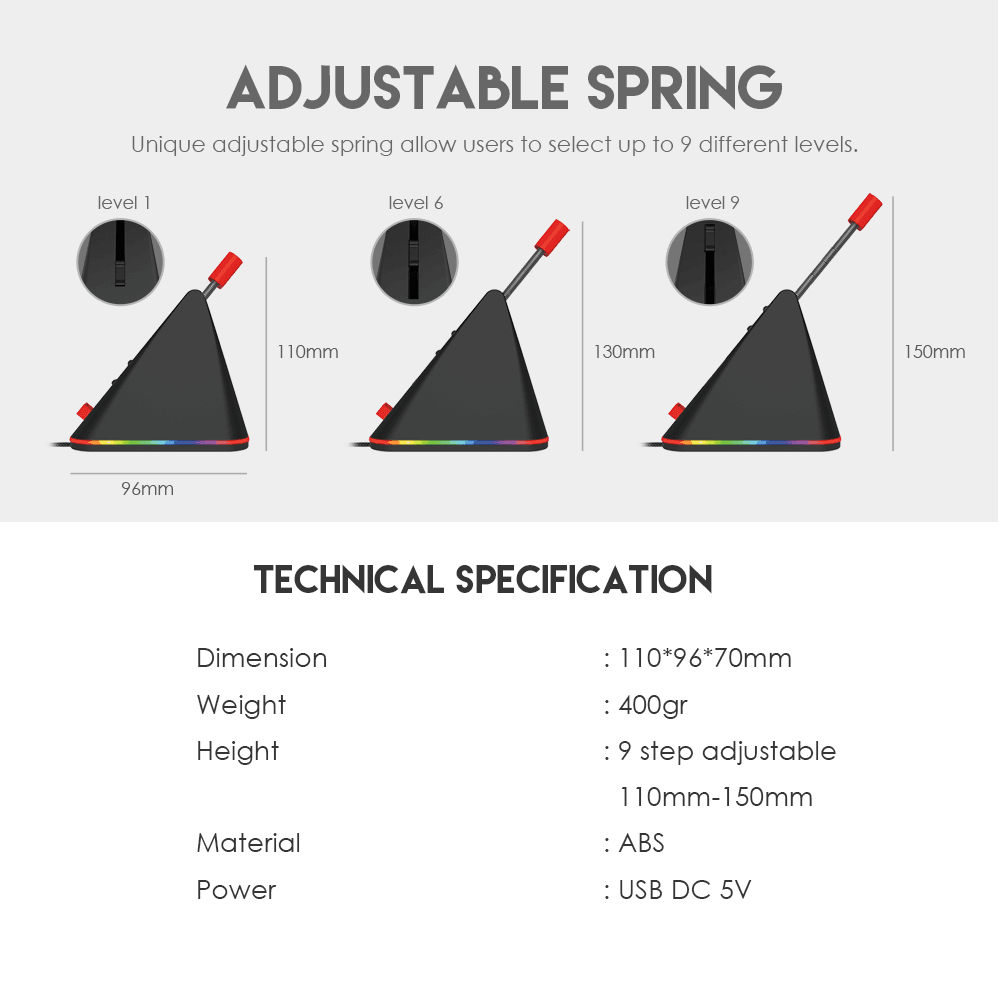 Fantech MBR01 Prisma Bungee Mouse Cable Management Mouse