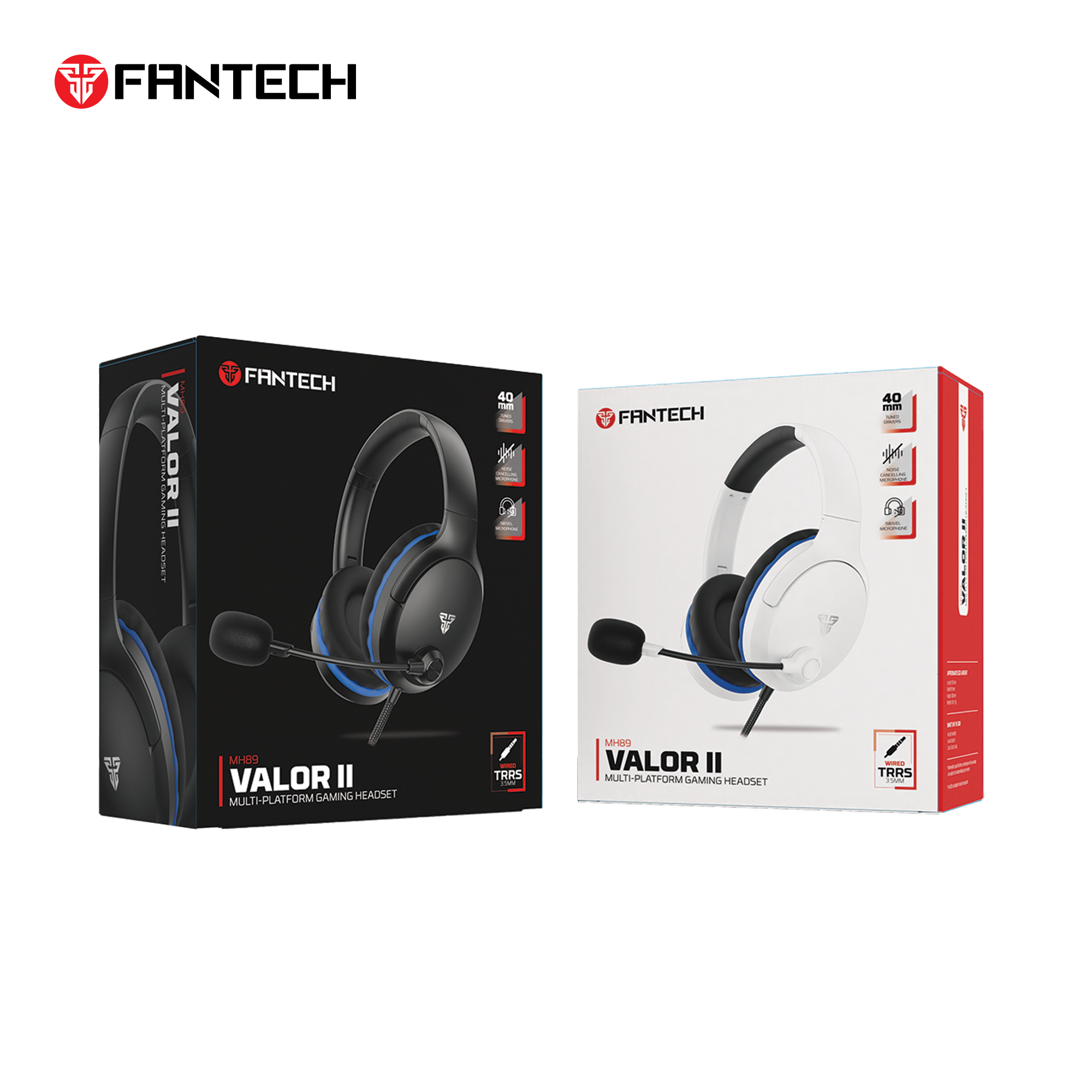 FANTECH MH89 VALOR II Multi Platform Gaming Headset Black Headset 3.5