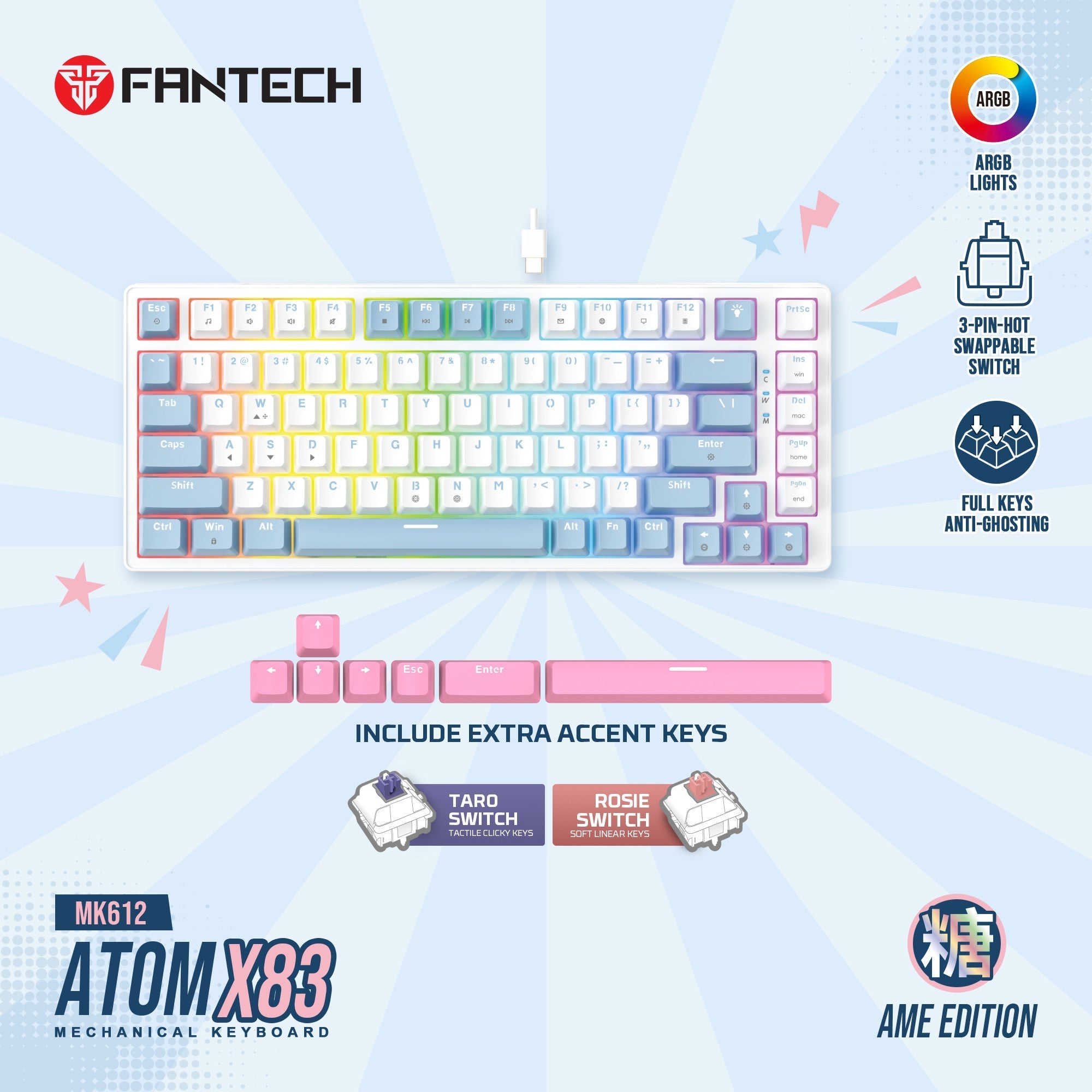 Fantech Mk612 Atom X83 Ame Edition - Keyboard