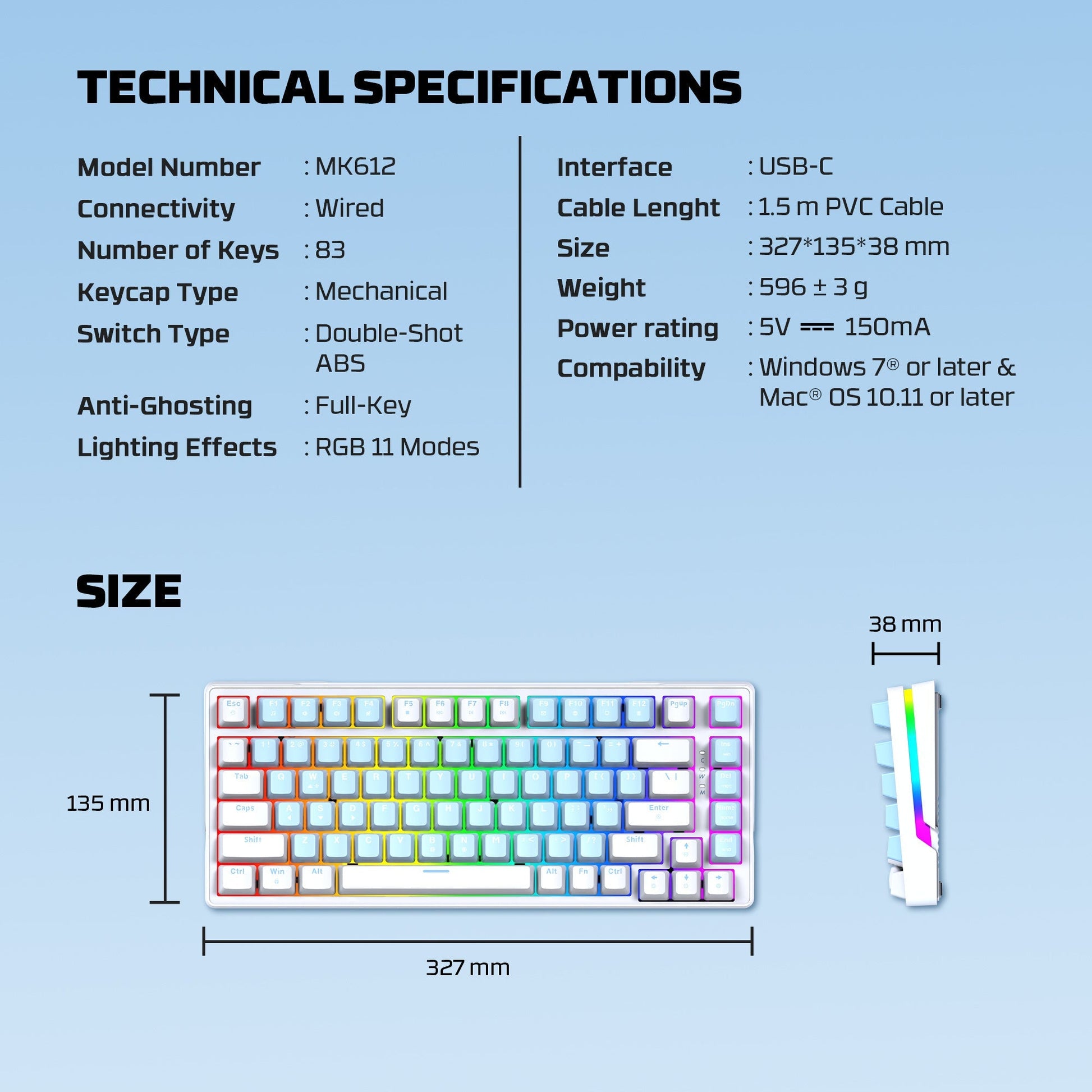 Fantech Mk612 Atom X83 Ame Edition - Keyboard