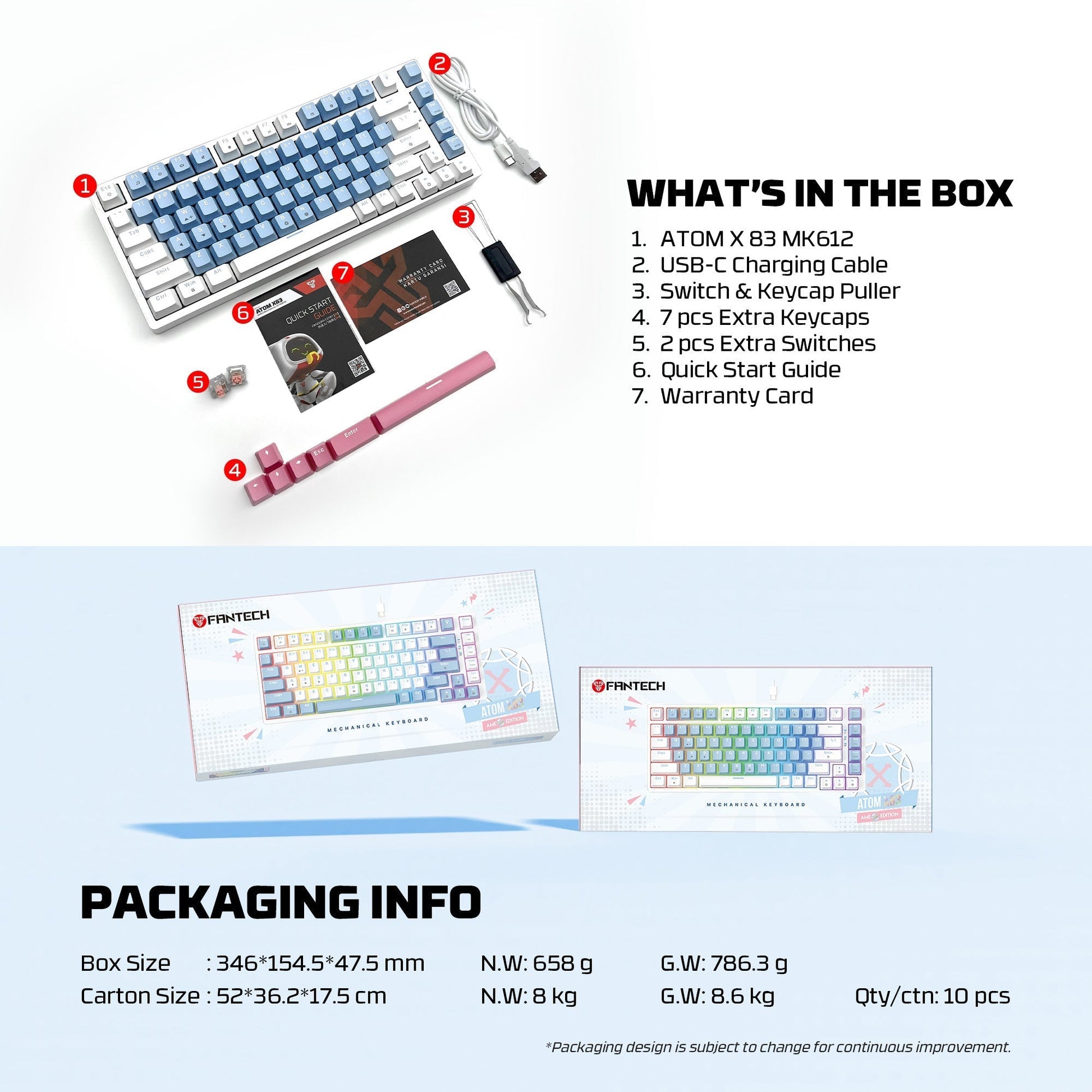 Fantech Mk612 Atom X83 Ame Edition - Keyboard