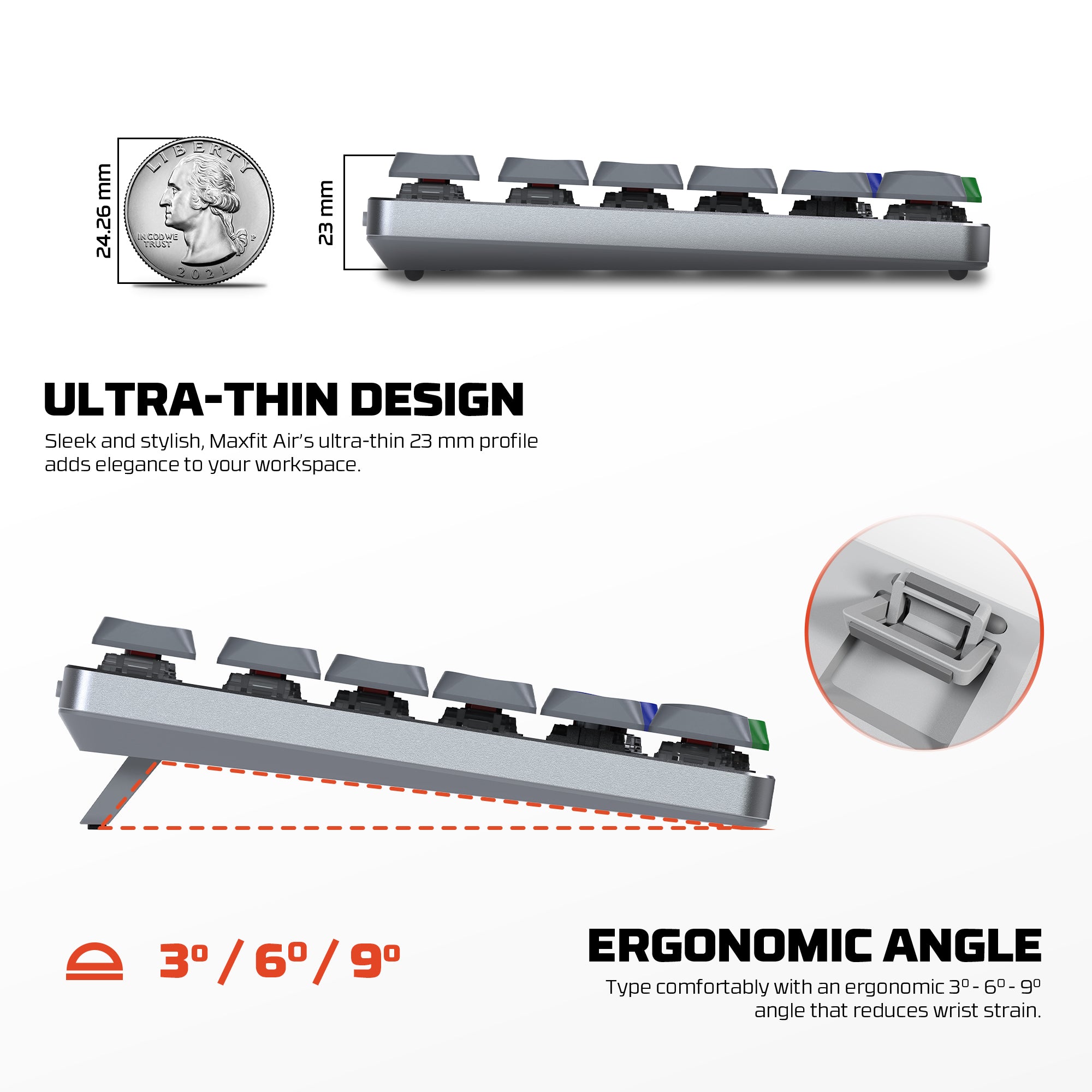 Fantech MK915 75% Low Profile Wireless Mechanical Keyboard (SUPER MAXFIT AIR83)