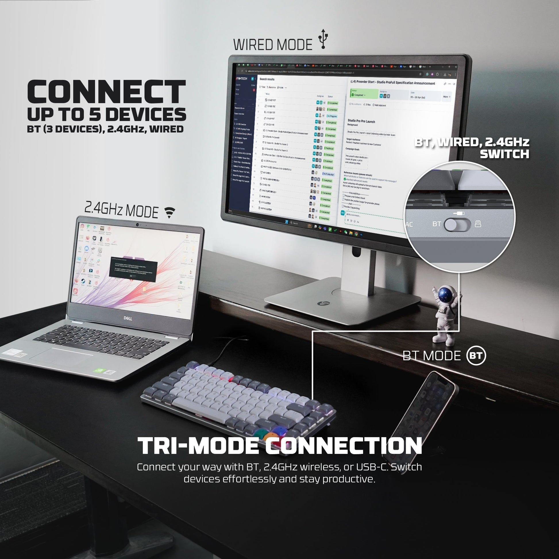 Fantech MK915 75% Low Profile Wireless Mechanical Keyboard (SUPER MAXFIT AIR83)