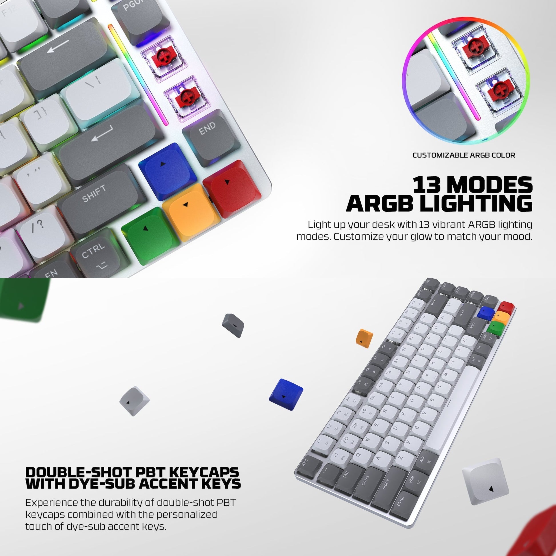 Fantech MK915 75% Low Profile Wireless Mechanical Keyboard (SUPER MAXFIT AIR83)