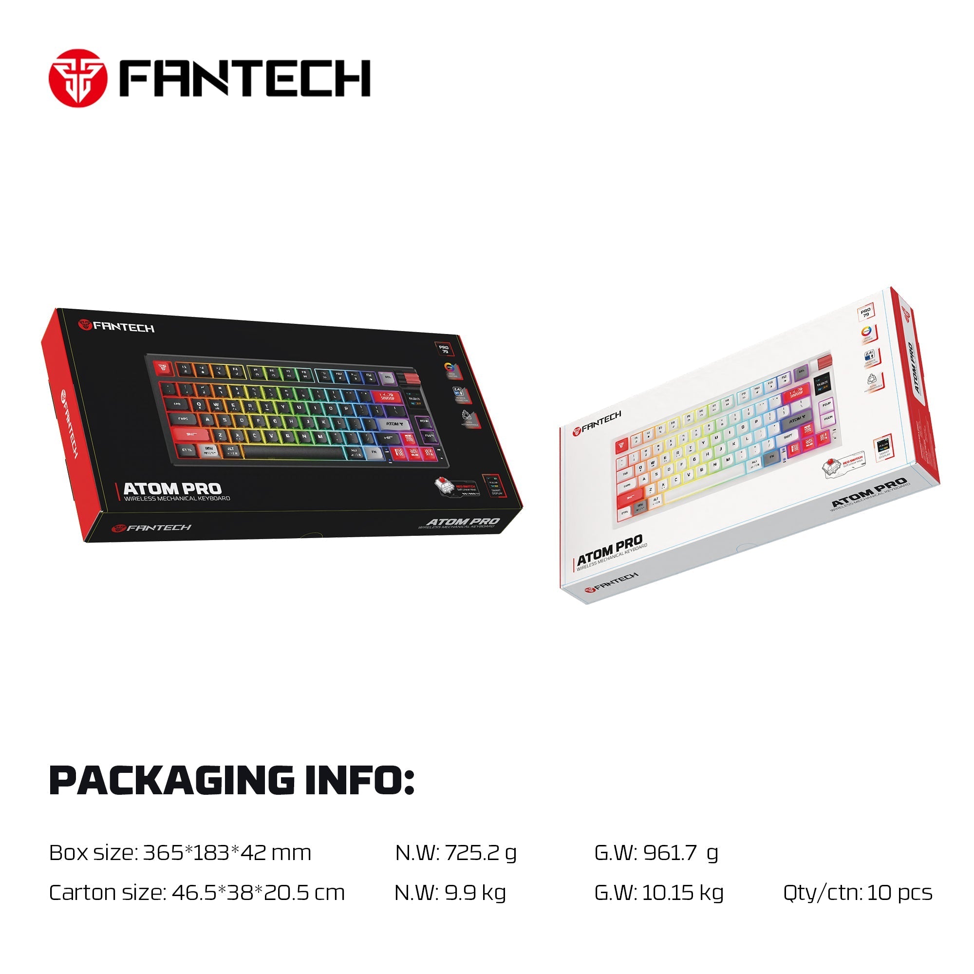 FANTECH MK917 ATOM PRO79 WIRELESS MECHANICAL GAMING KEYBOARD White Keyboard