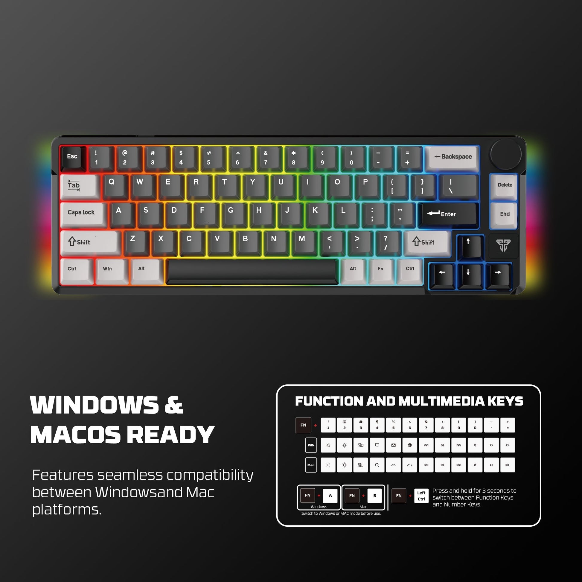 Fantech MK919 ATOM PRO66 Mechanical Keyboard Black Keyboard