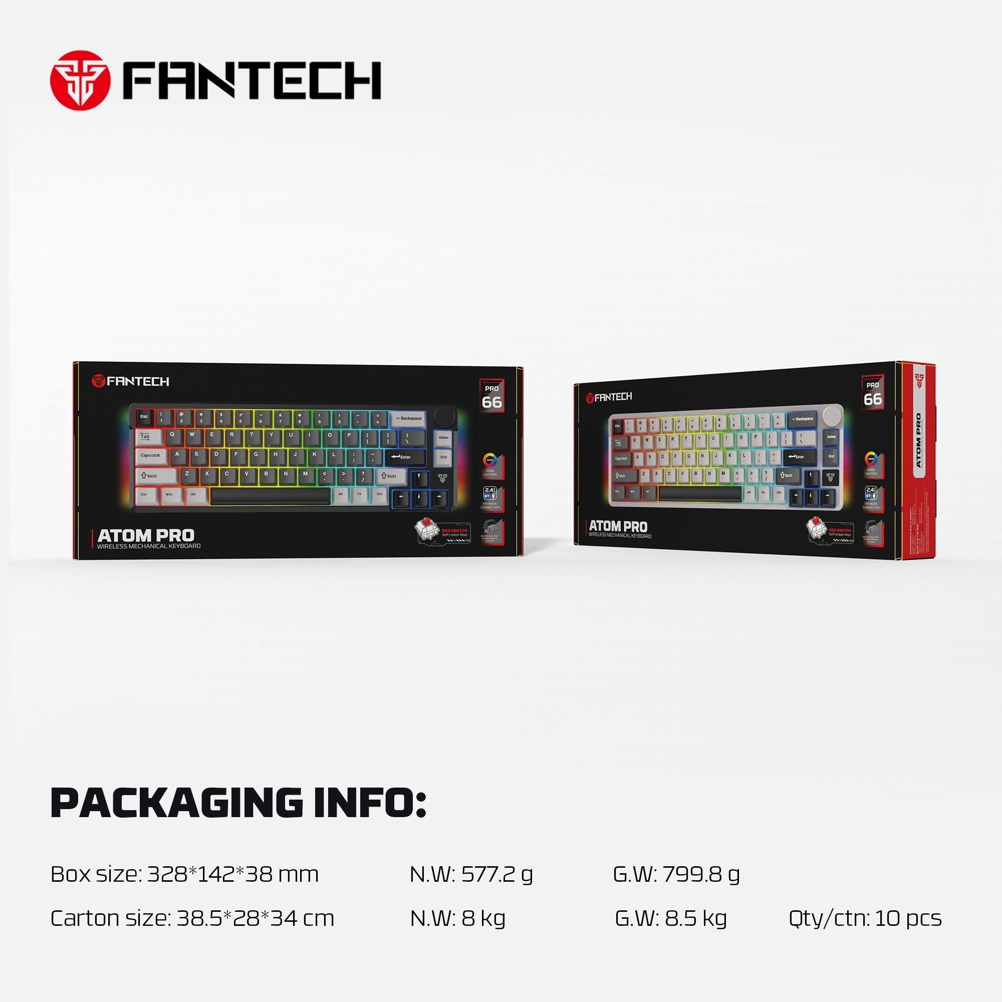 Fantech MK919 ATOM PRO66 Mechanical Keyboard Black Keyboard