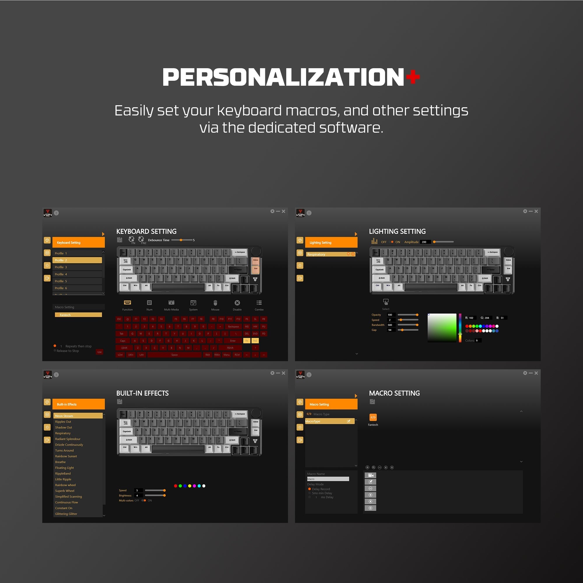 Fantech MK919 ATOM PRO66 Mechanical Keyboard Grey Keyboard