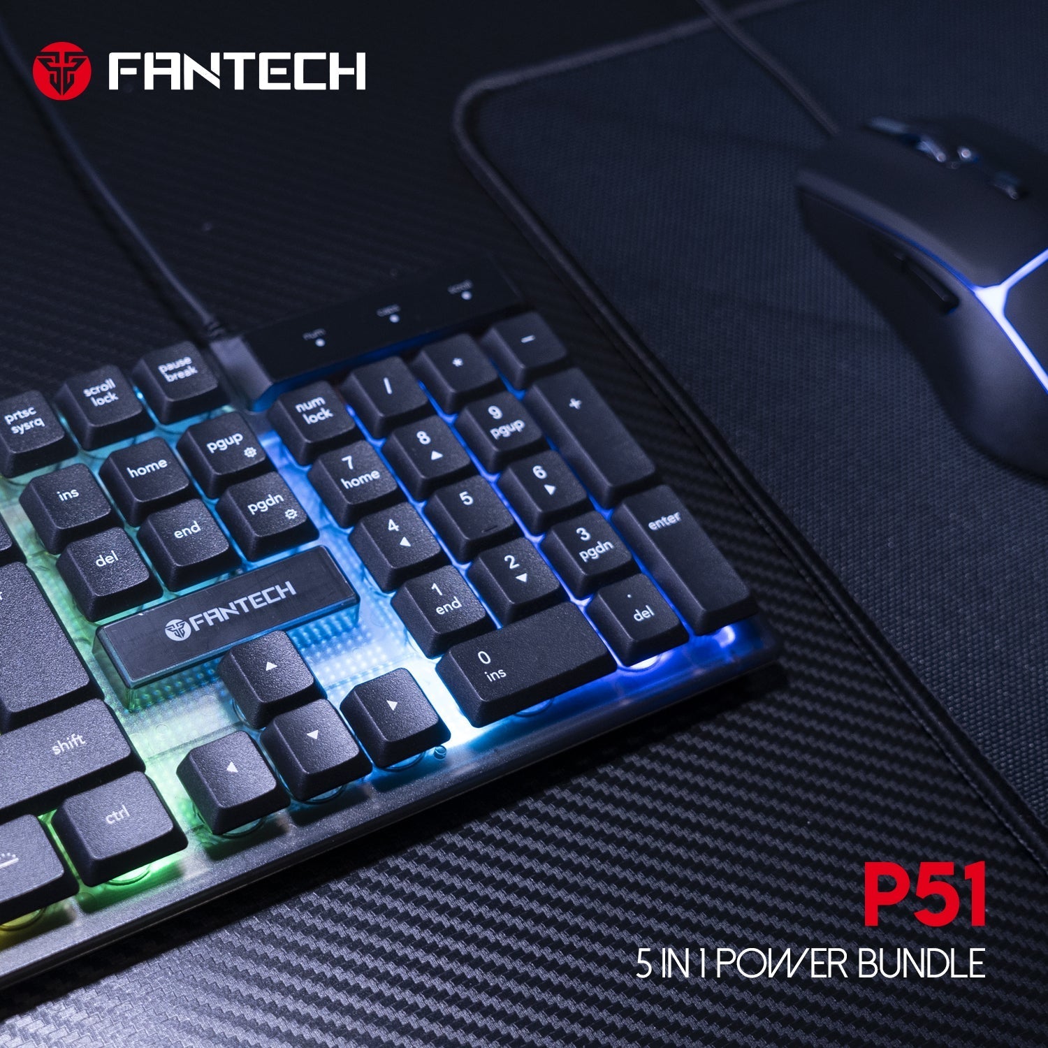 FANTECH P51 Power Bundle Gaming Keyboard and Mouse Bundle