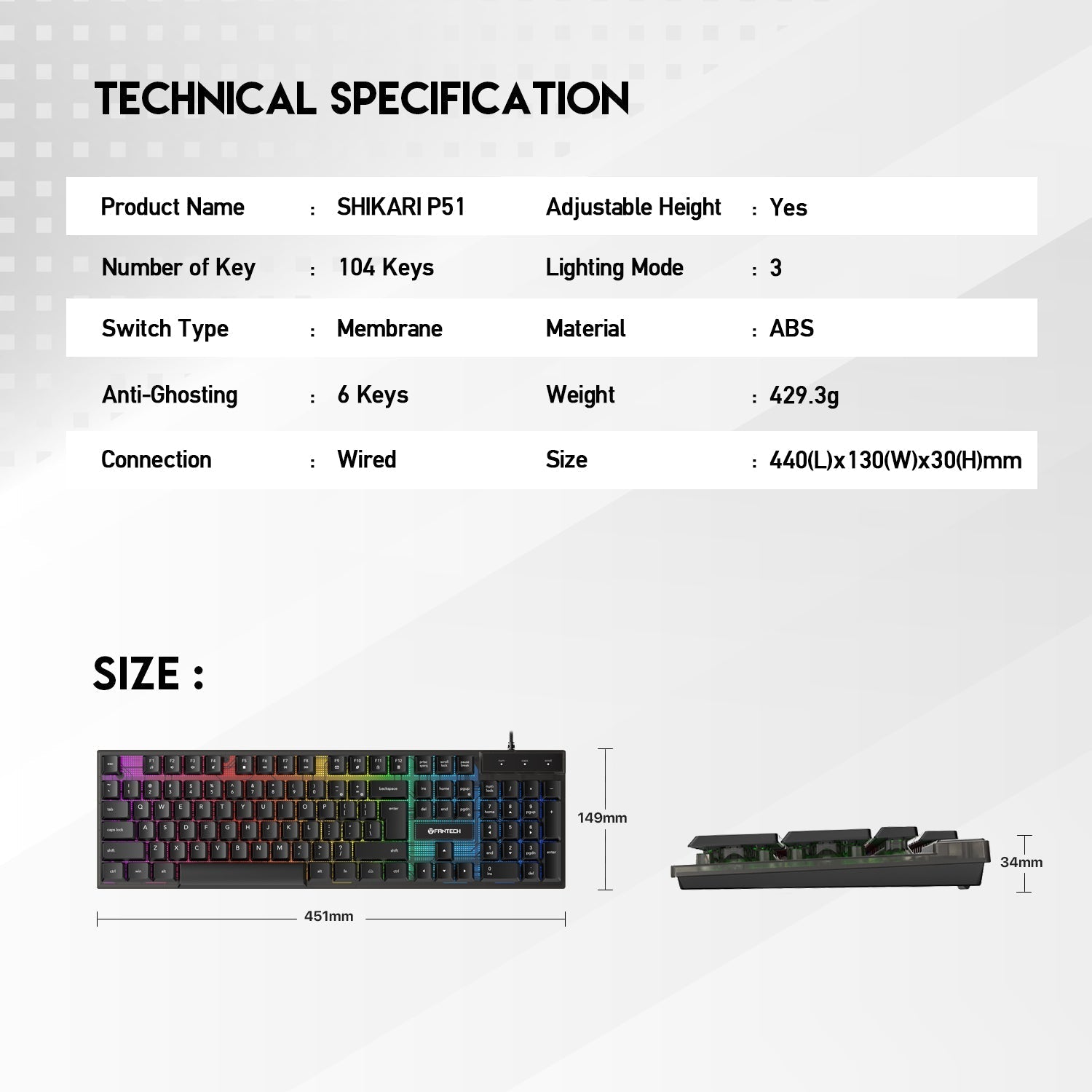FANTECH P51 Power Bundle Gaming Keyboard and Mouse Bundle