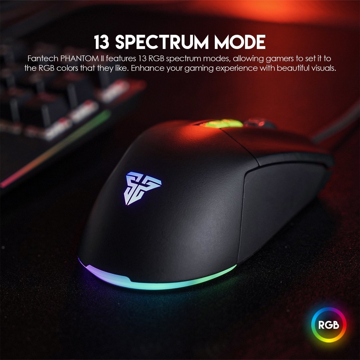 Fantech Phantom II VX6 Neon Macro Gaming Mouse Mouse
