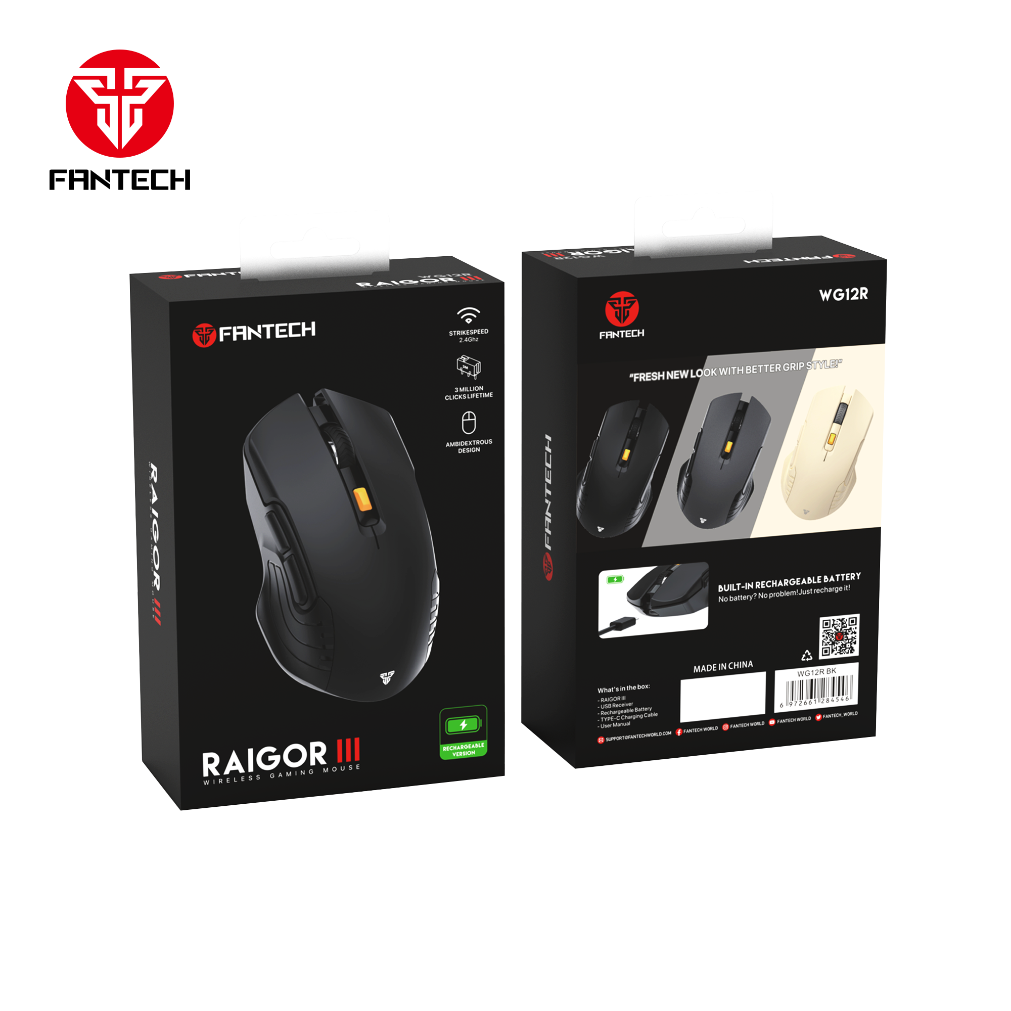Fantech RAIGOR Gen III WG12R Rechargeable Mouse Wireless Gaming Mouse