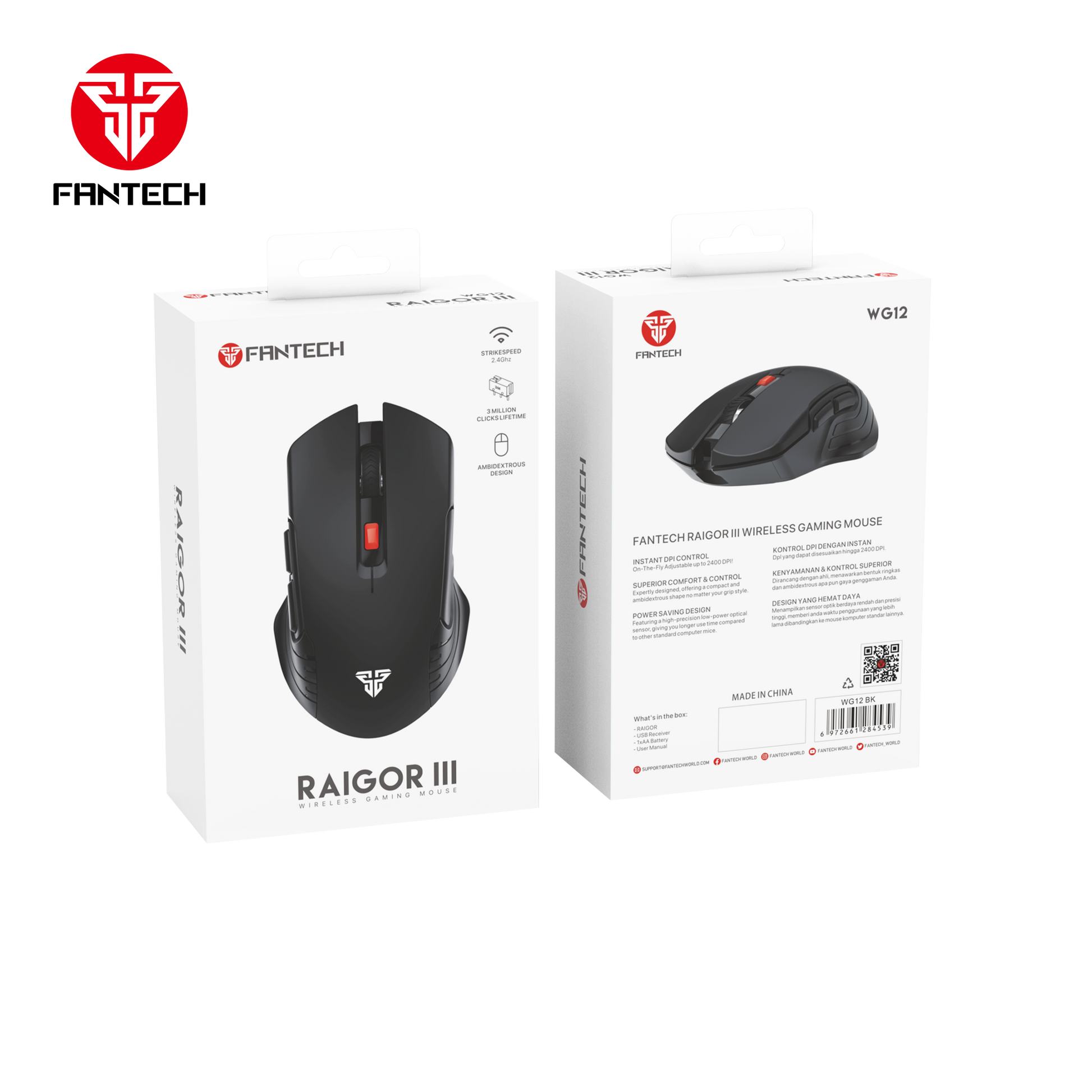 Fantech Raigor III WG12 Gaming Mouse With 2.4GHz Wireless Connection Mouse