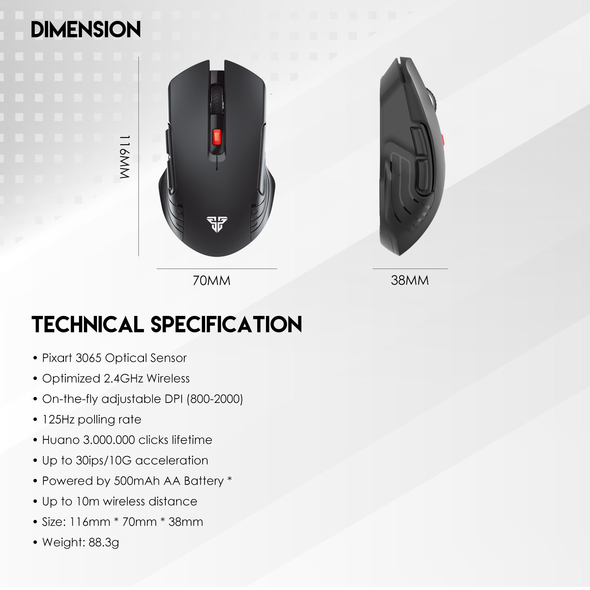 Fantech Raigor III WG12 Gaming Mouse With 2.4GHz Wireless Connection Mouse