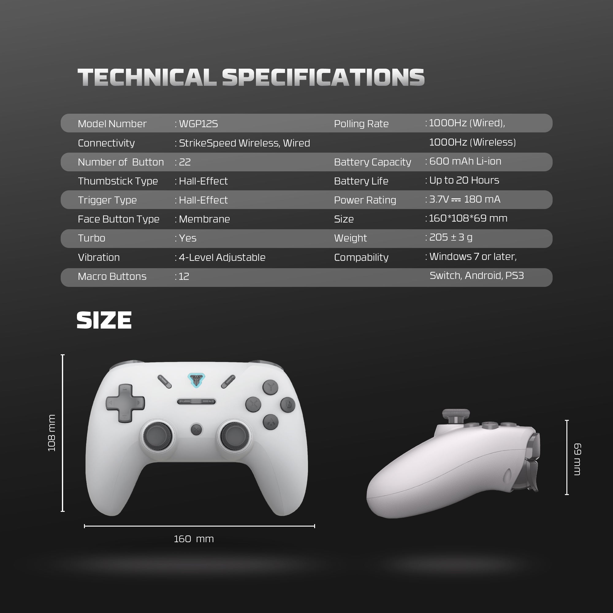 Fantech Revolver Iii Wgp12s - Wireless Multi-platform Gamepad - Black - Console | Controller