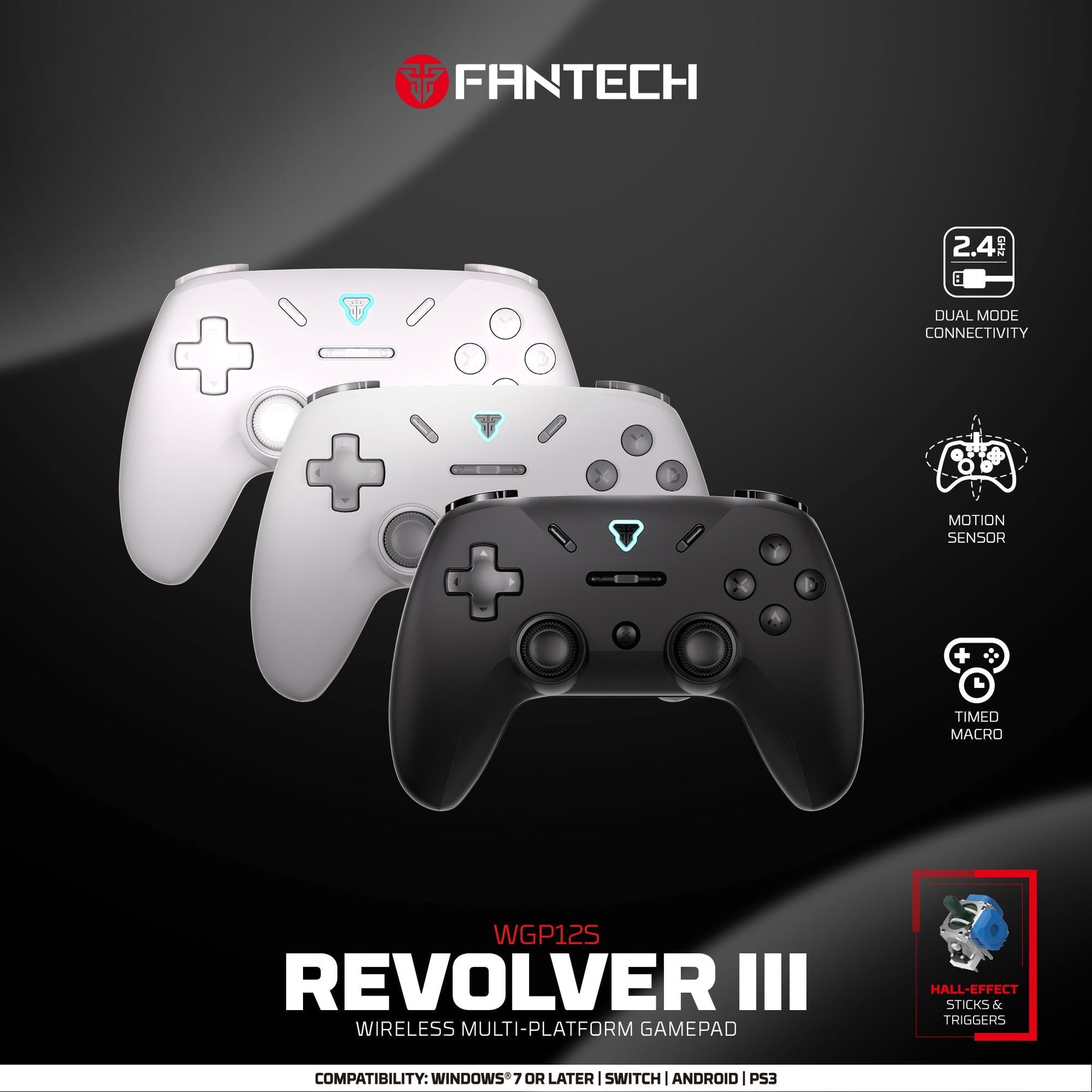 Fantech Revolver Iii Wgp12s - Wireless Multi-platform Gamepad - Gray - Console | Controller