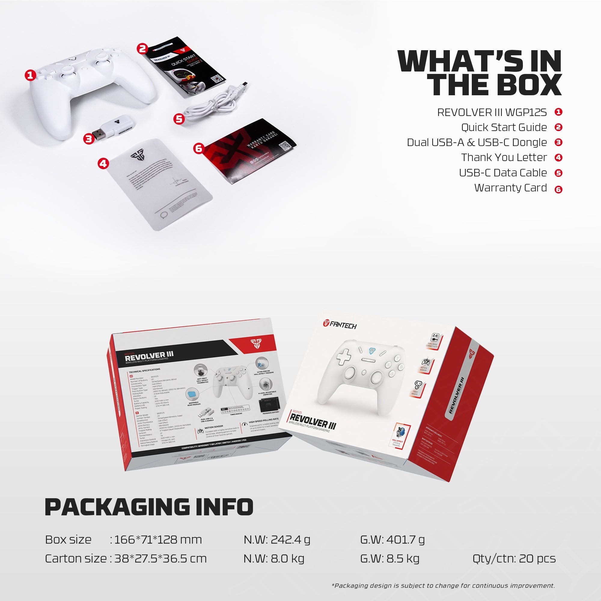 Fantech Revolver Iii Wgp12s - Wireless Multi-platform Gamepad - Gray - Console | Controller