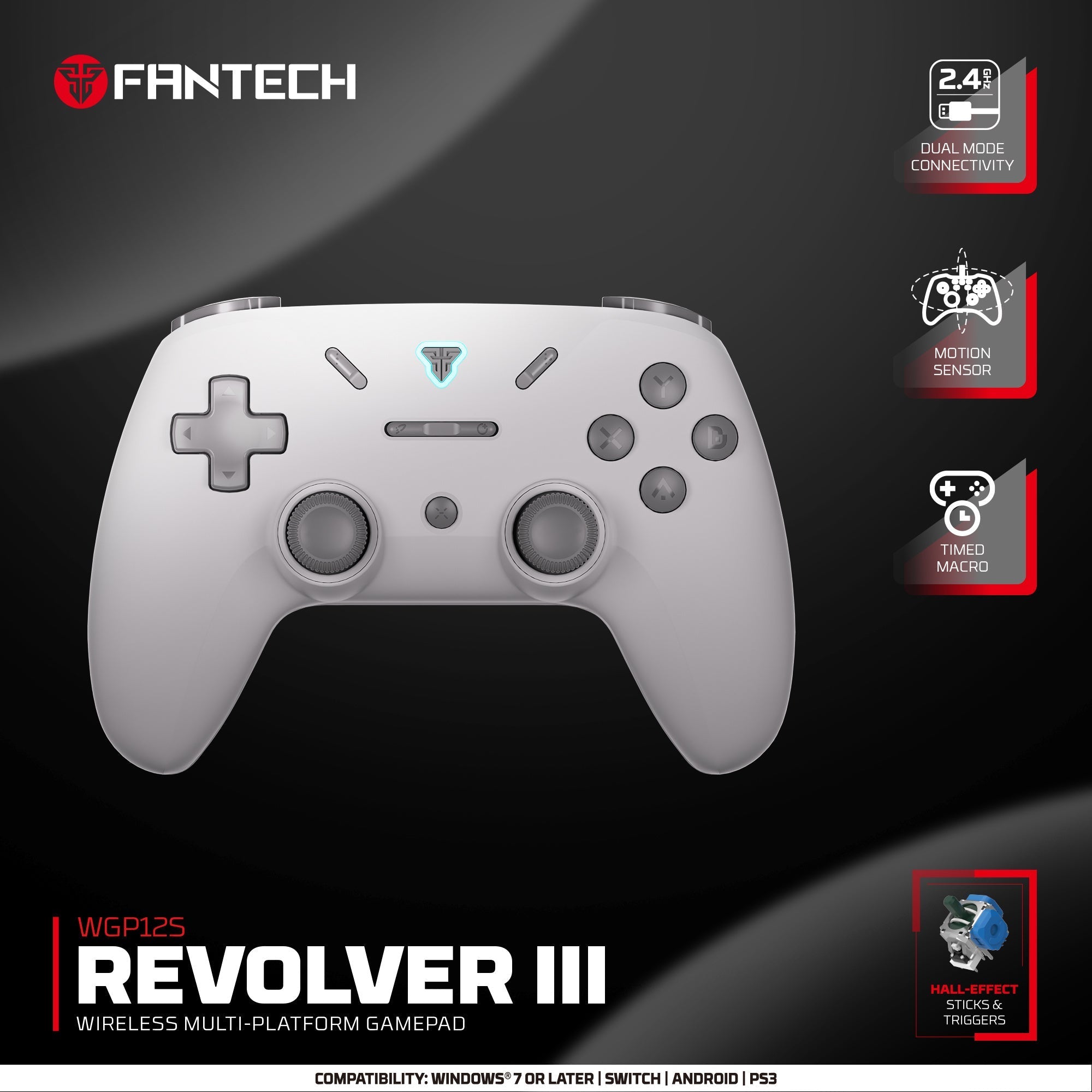 Fantech Revolver Iii Wgp12s - Wireless Multi-platform Gamepad - Gray - Console | Controller