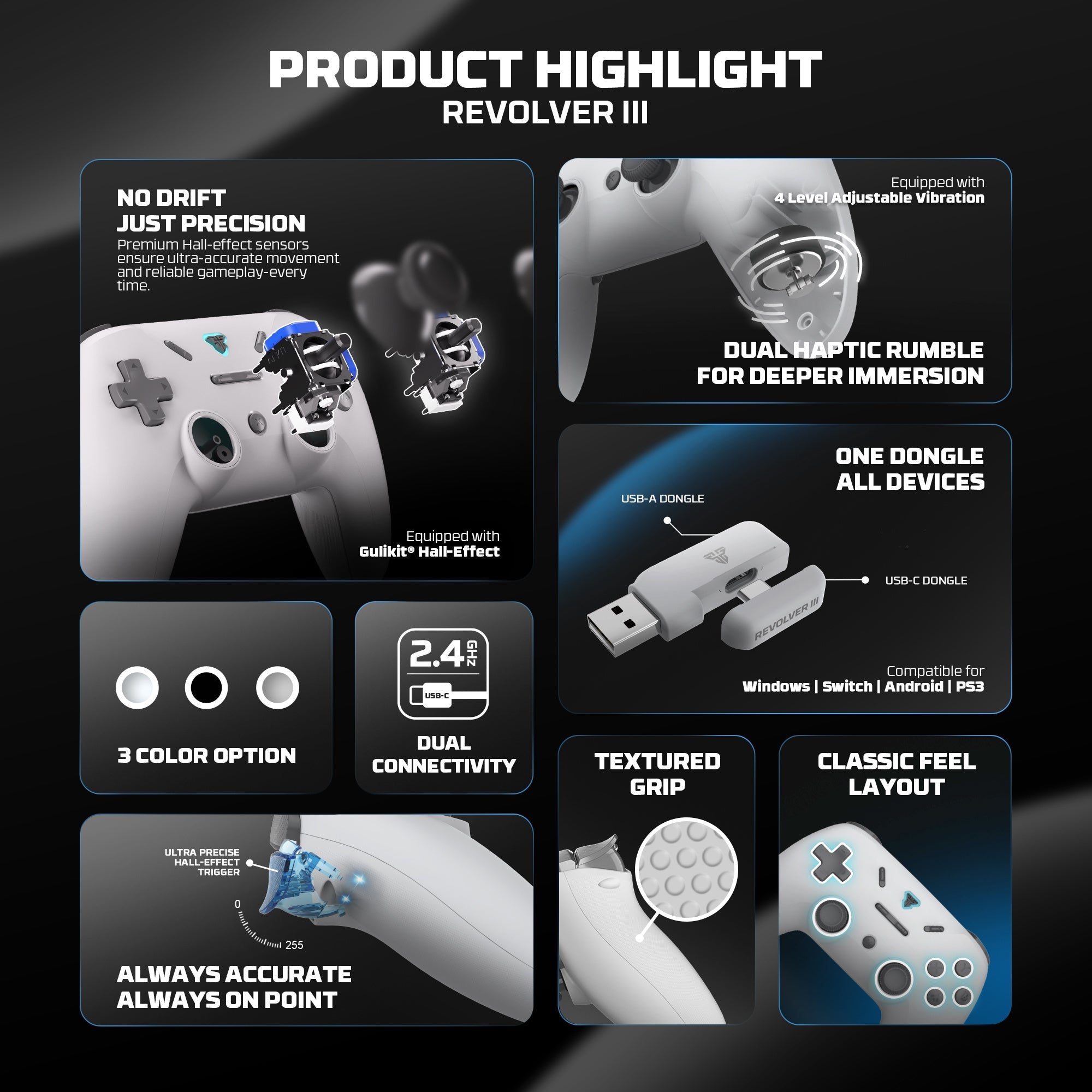 Fantech Revolver Iii Wgp12s - Wireless Multi-platform Gamepad - White - Console | Controller