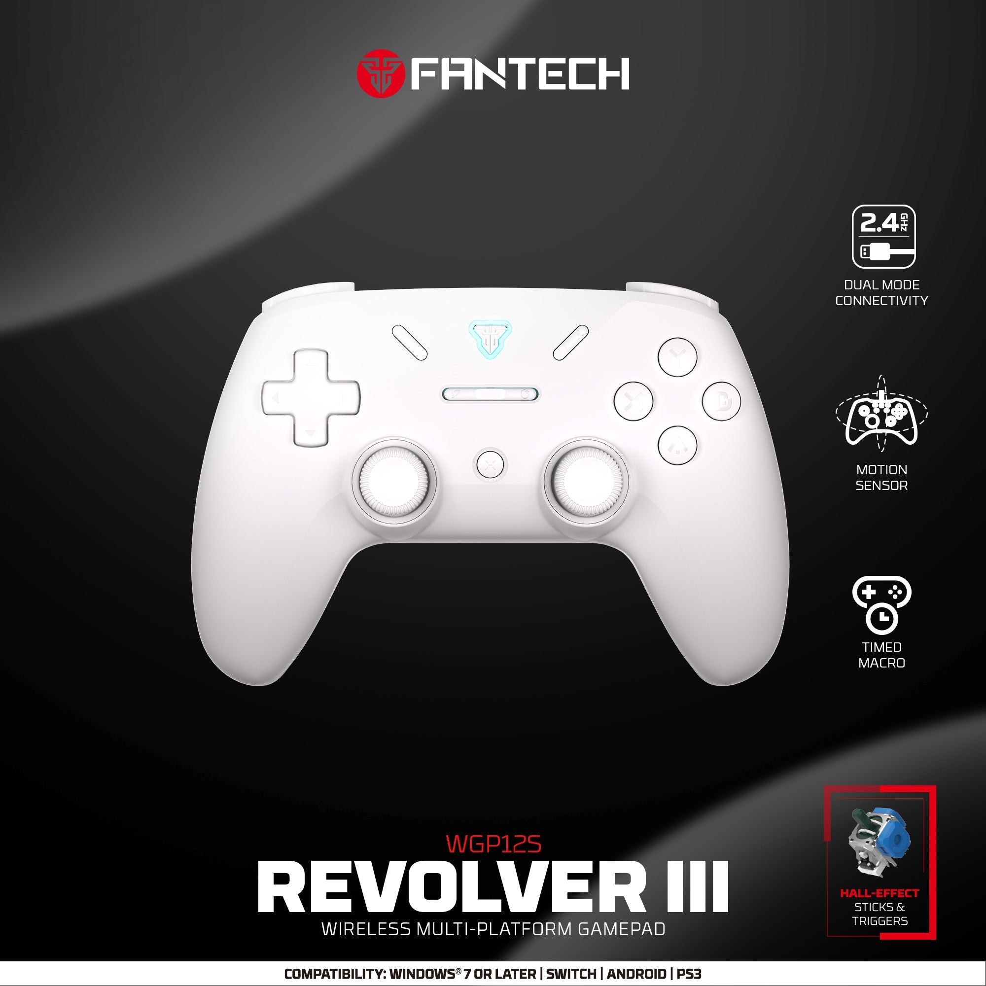 Fantech Revolver Iii Wgp12s - Wireless Multi-platform Gamepad - White - Console | Controller