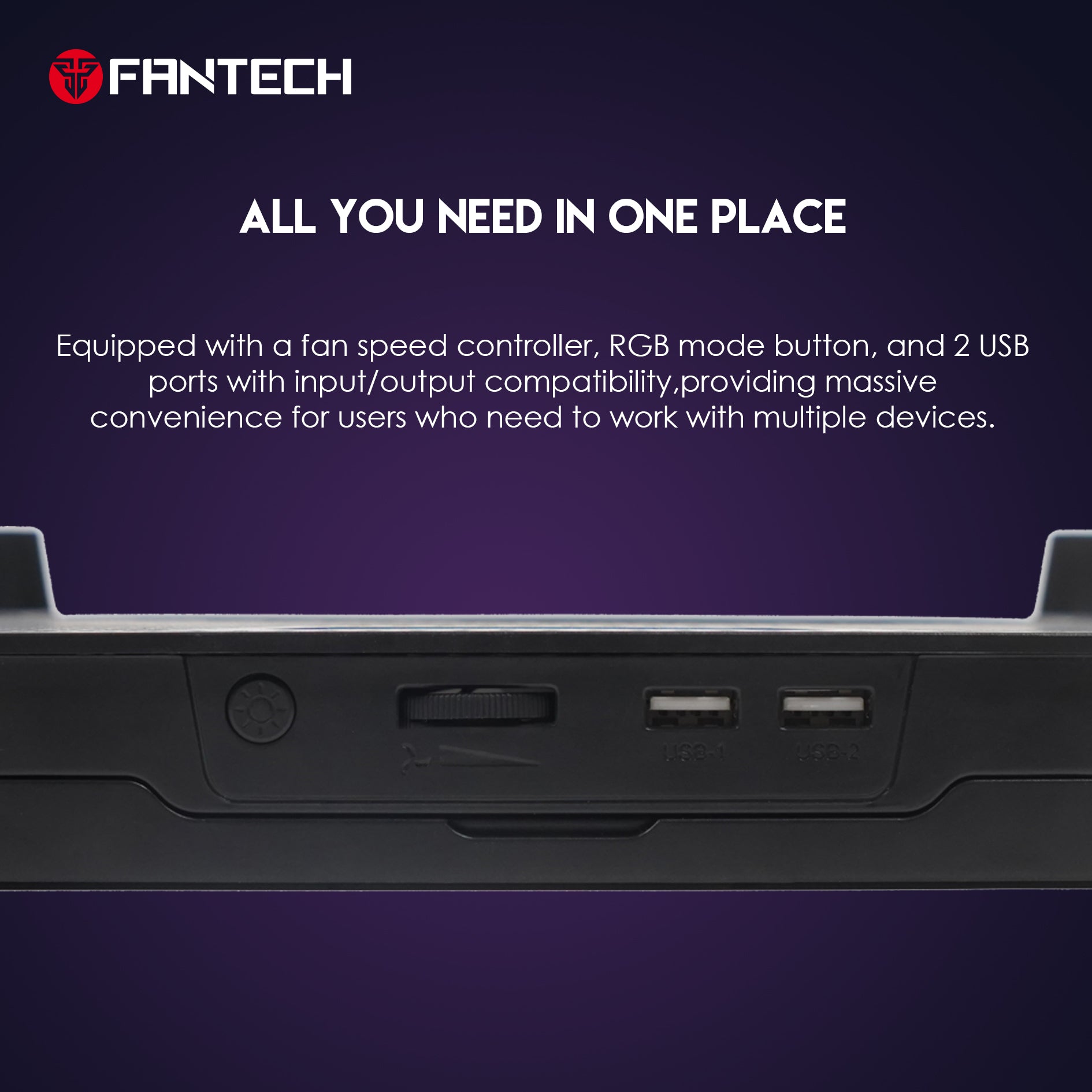 Fantech RGB Notebook Laptop Cooling Pad NC20 Cooling Stands