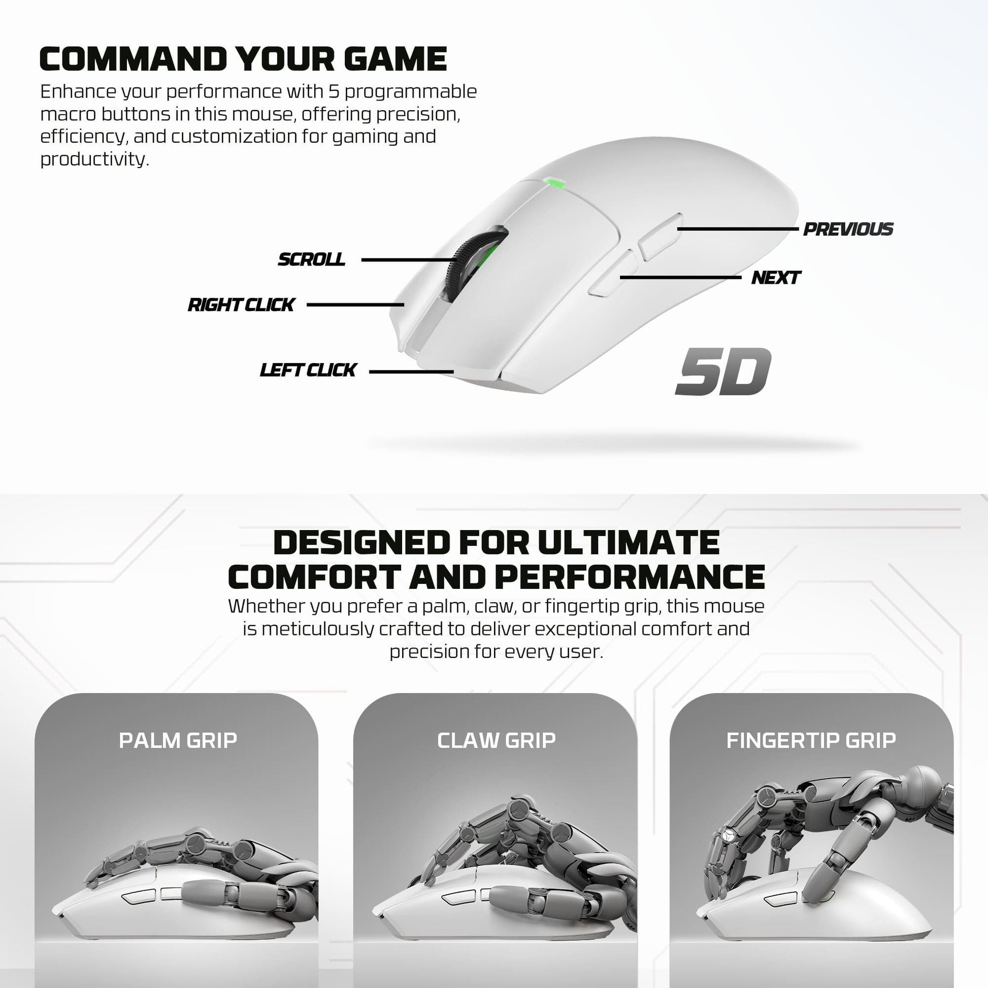 Fantech Tantoe Wg13e Wireless Mouse Three-mode Switching and Magnetic Rechargeable Dock Pixart Paw3311 Up to 45 Hours