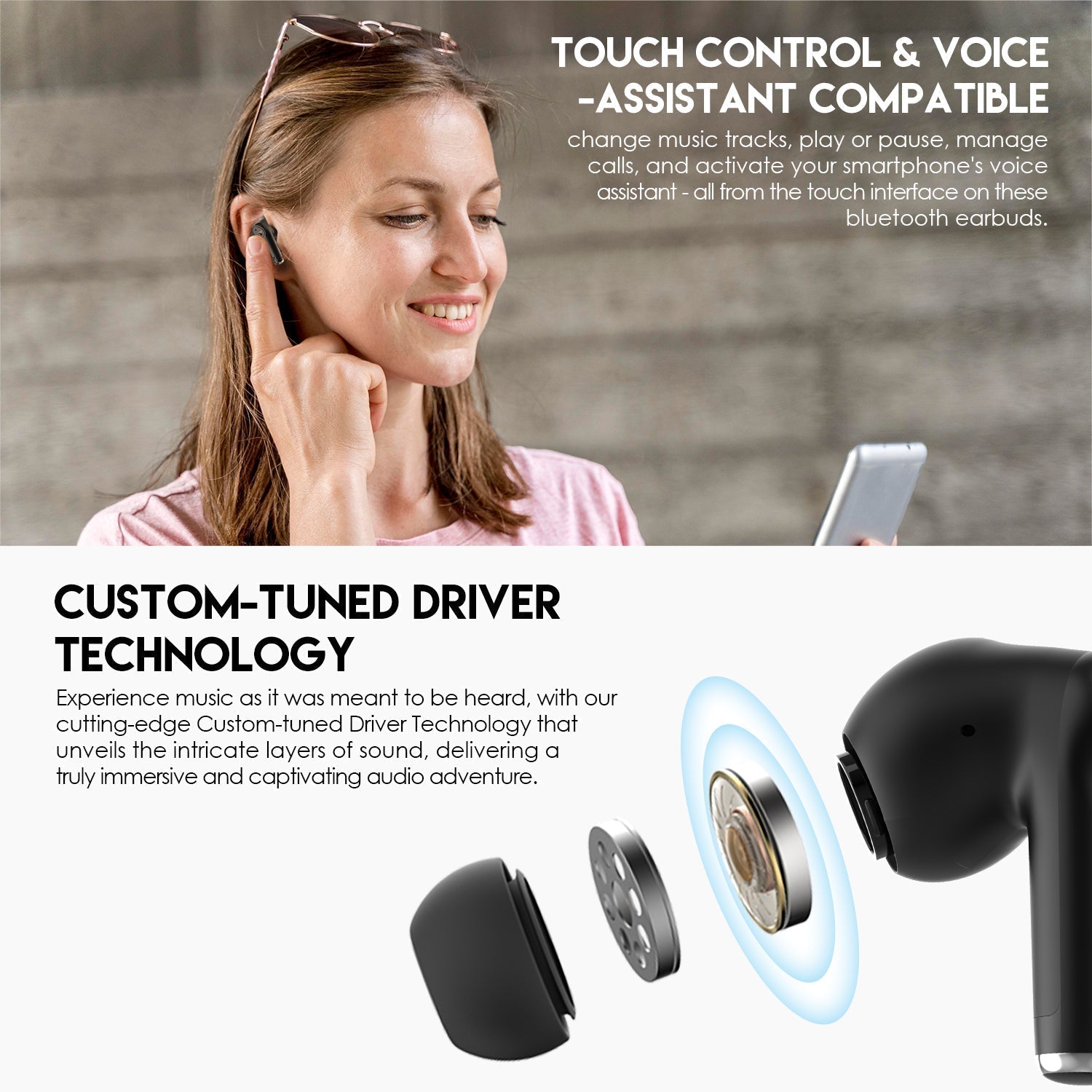 Fantech TWS Bluetooth Wireless GROOVE BUDS+ TX2 Built in Microphone Audio