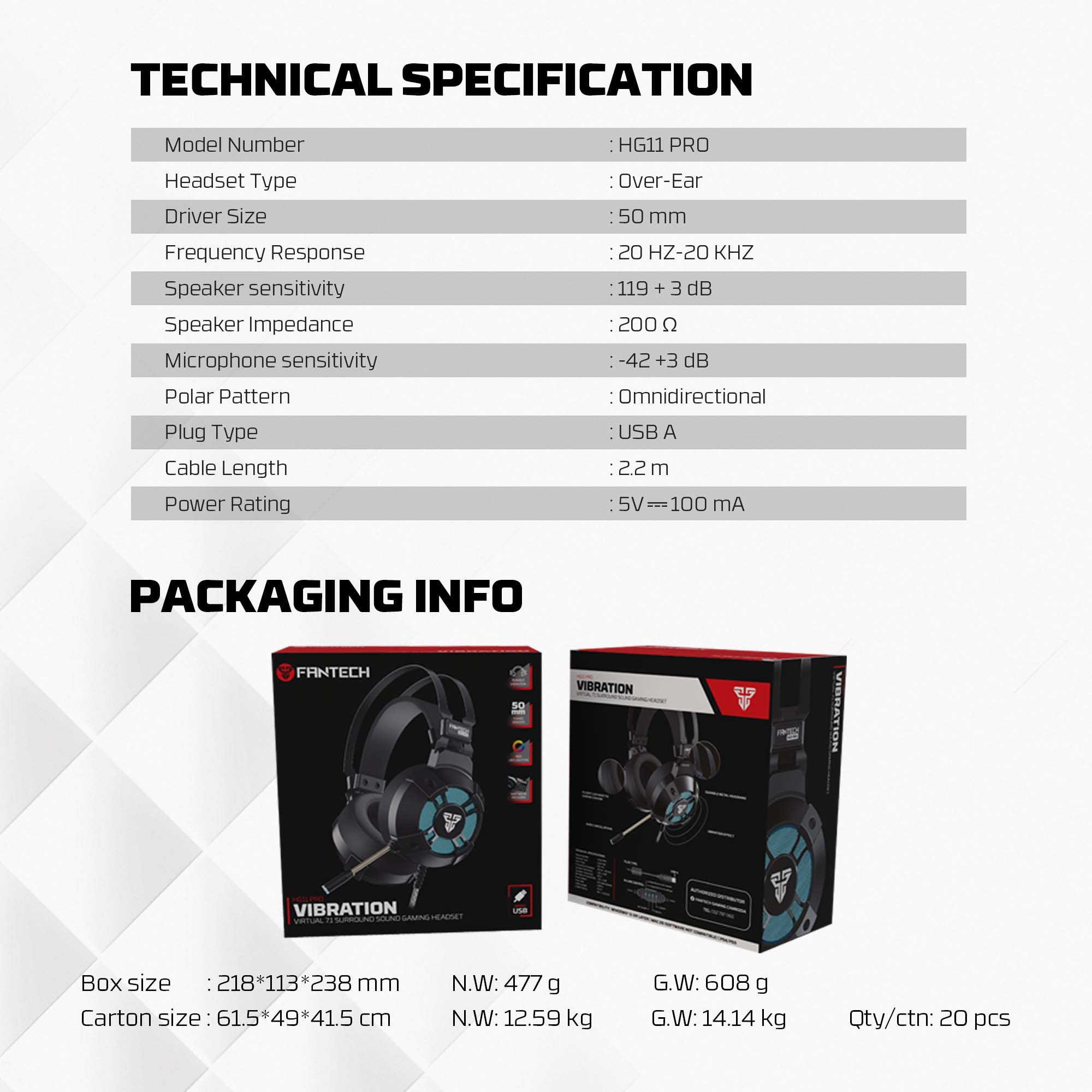 FANTECH VIBRATION HG11 PRO 7.1 SPACE EDITION GAMING HEADSET Headset 7.1