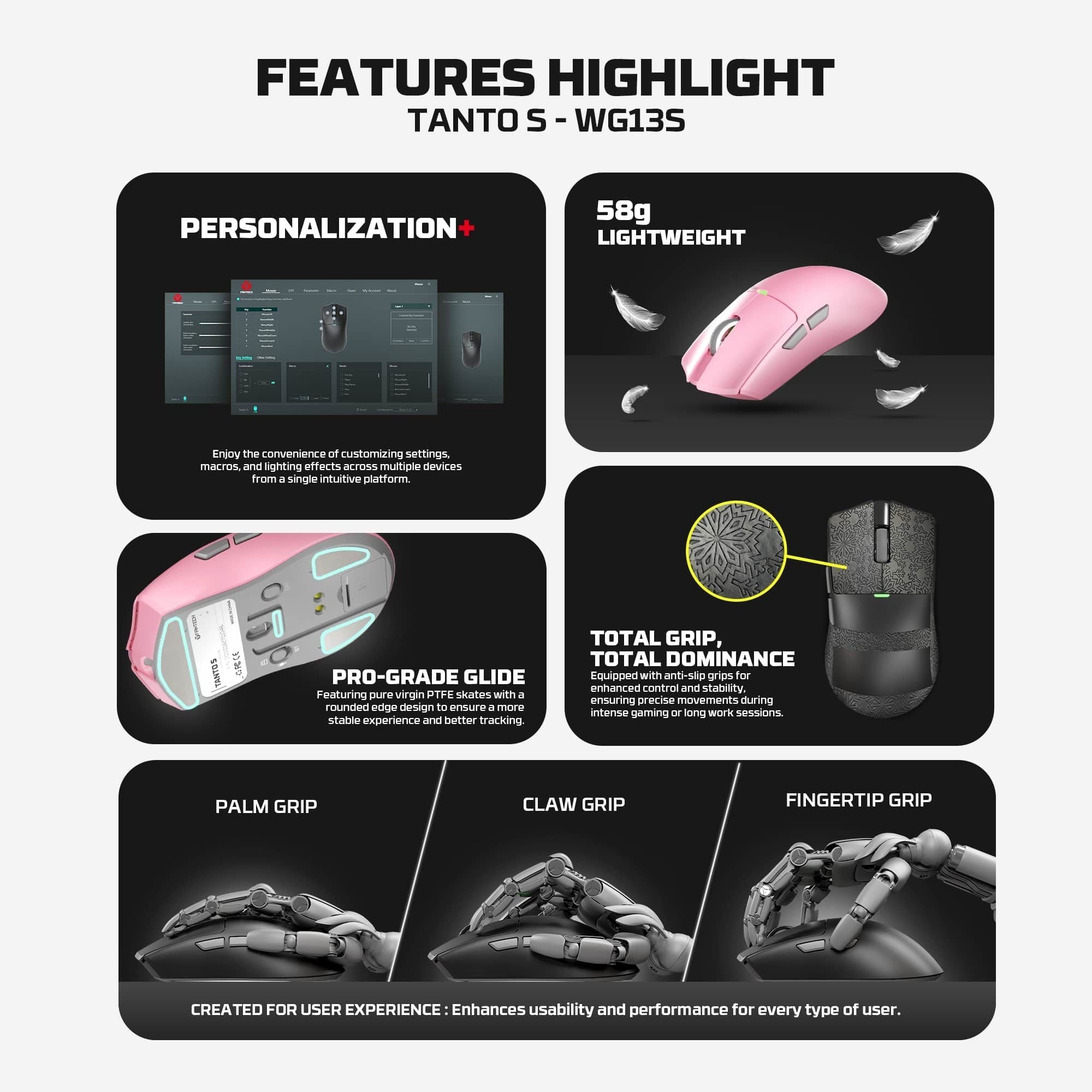 Fantech Wg13s Tanto s Wireless Gaming Mouse 8k - Mouse