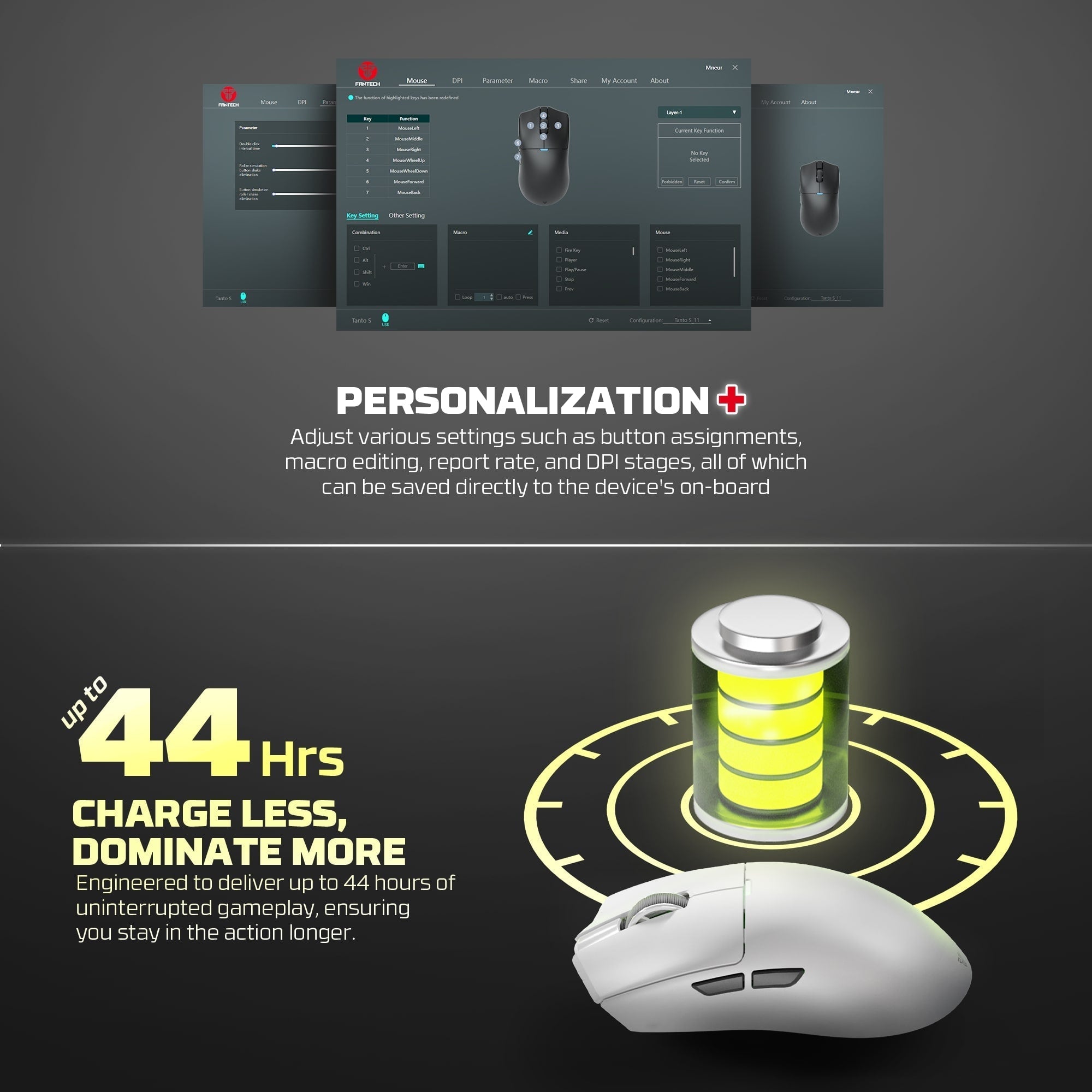 Fantech Wg13s Tanto s Wireless Gaming Mouse 8k - Mousepad