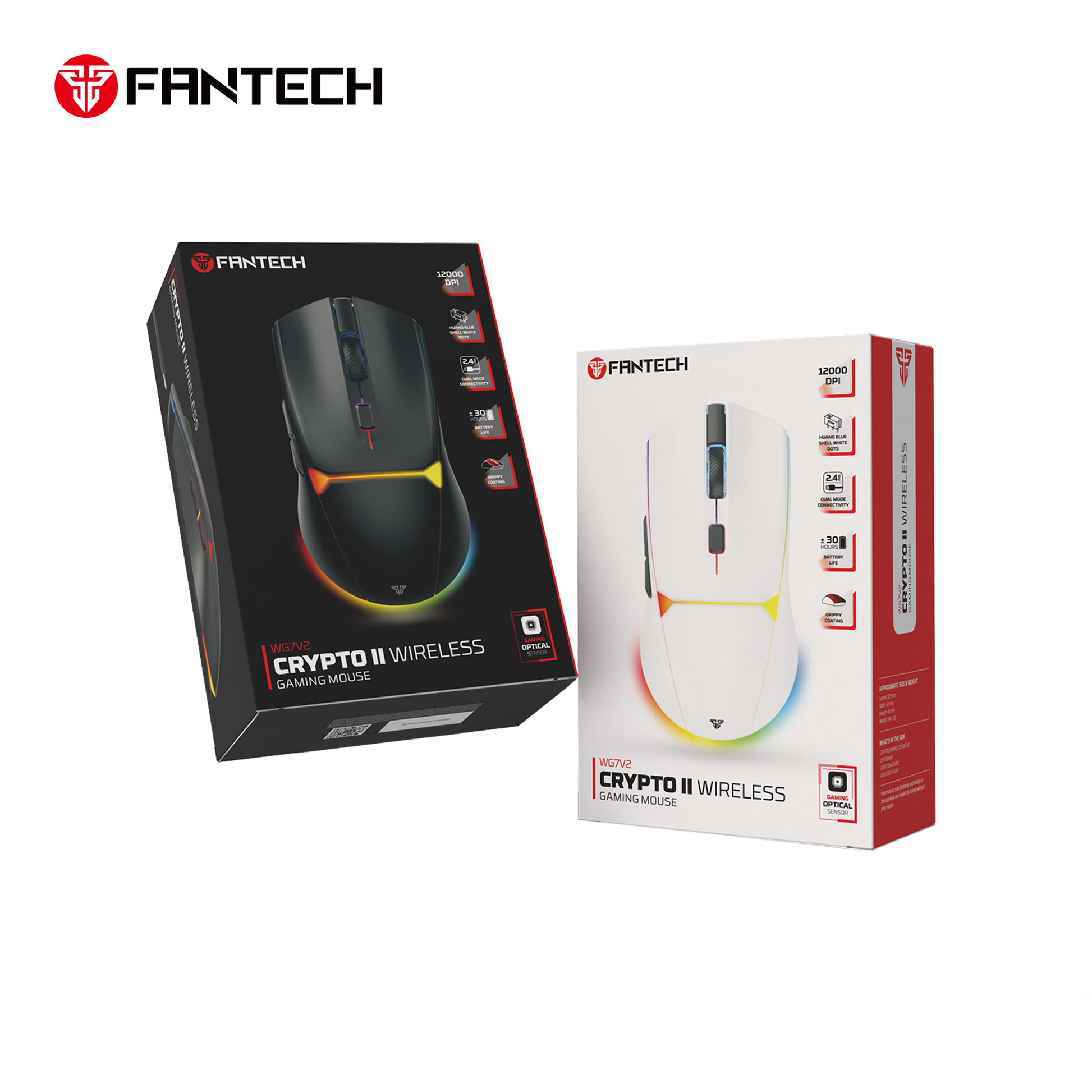 FANTECH WG7V2 CRYPTO II Wireless Gaming Mouse Black Mouse
