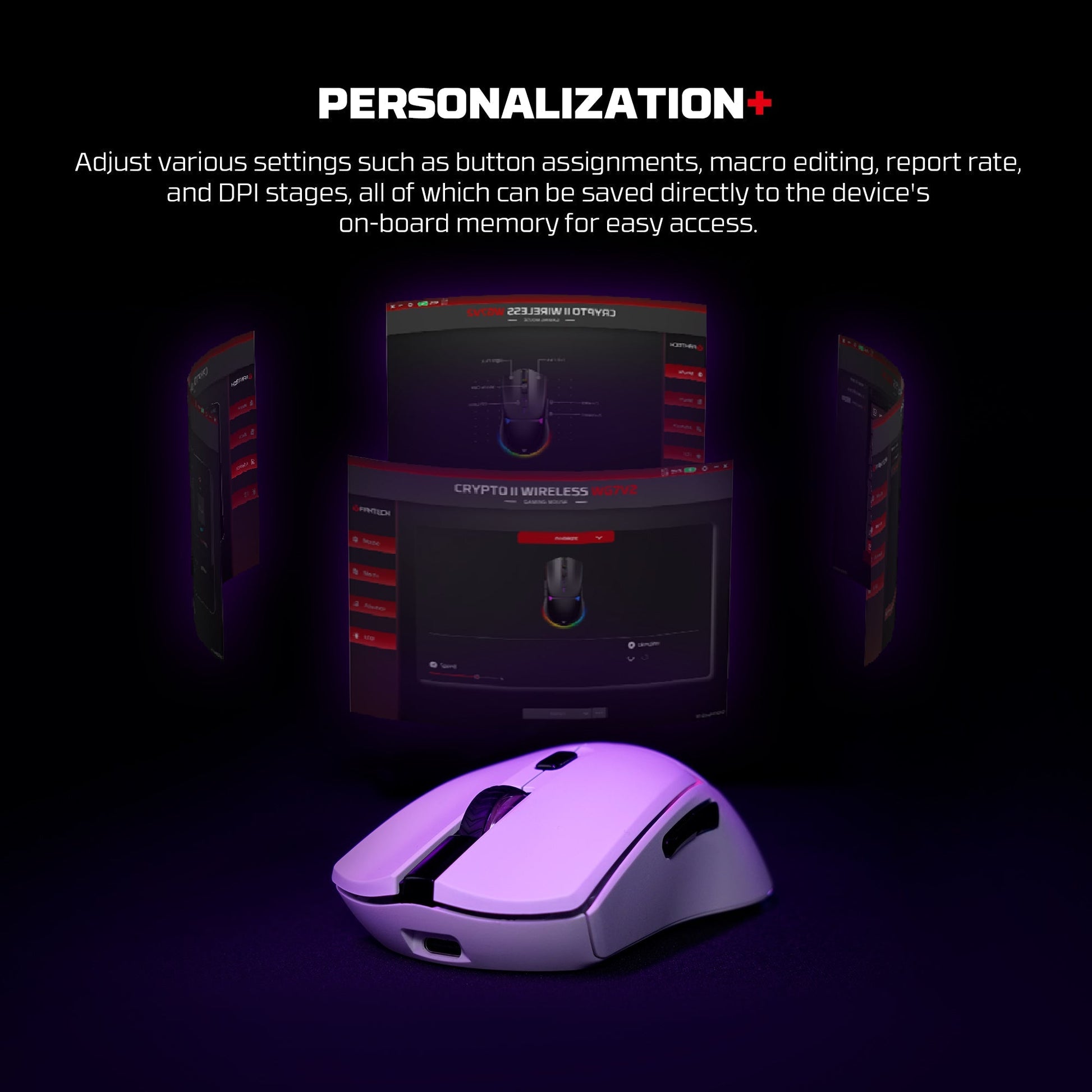 FANTECH WG7V2 CRYPTO II Wireless Gaming Mouse Black Mouse