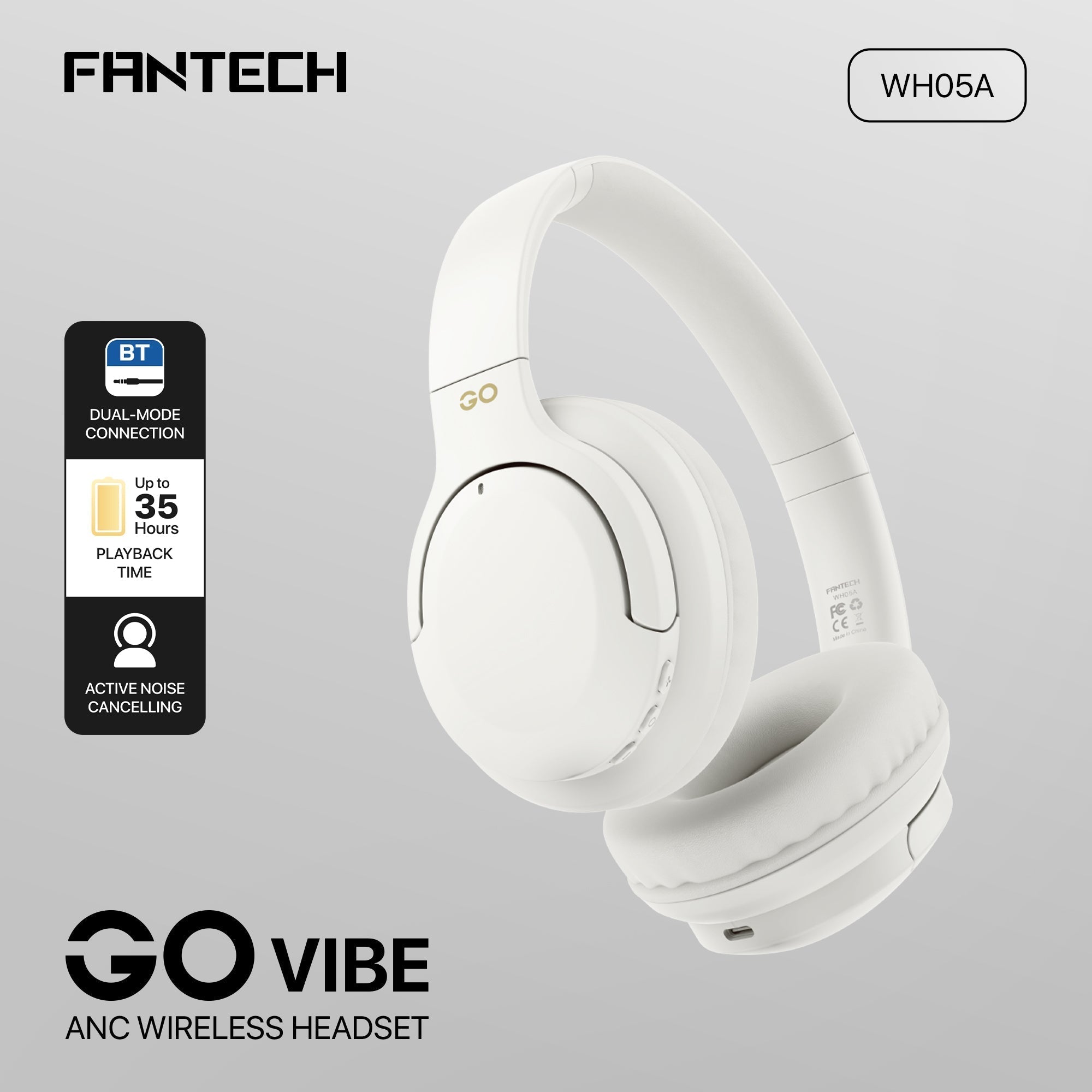 FANTECH WH05A GO VIBE ANC WIRELESS HEADSET BAIGE Wireless Headset