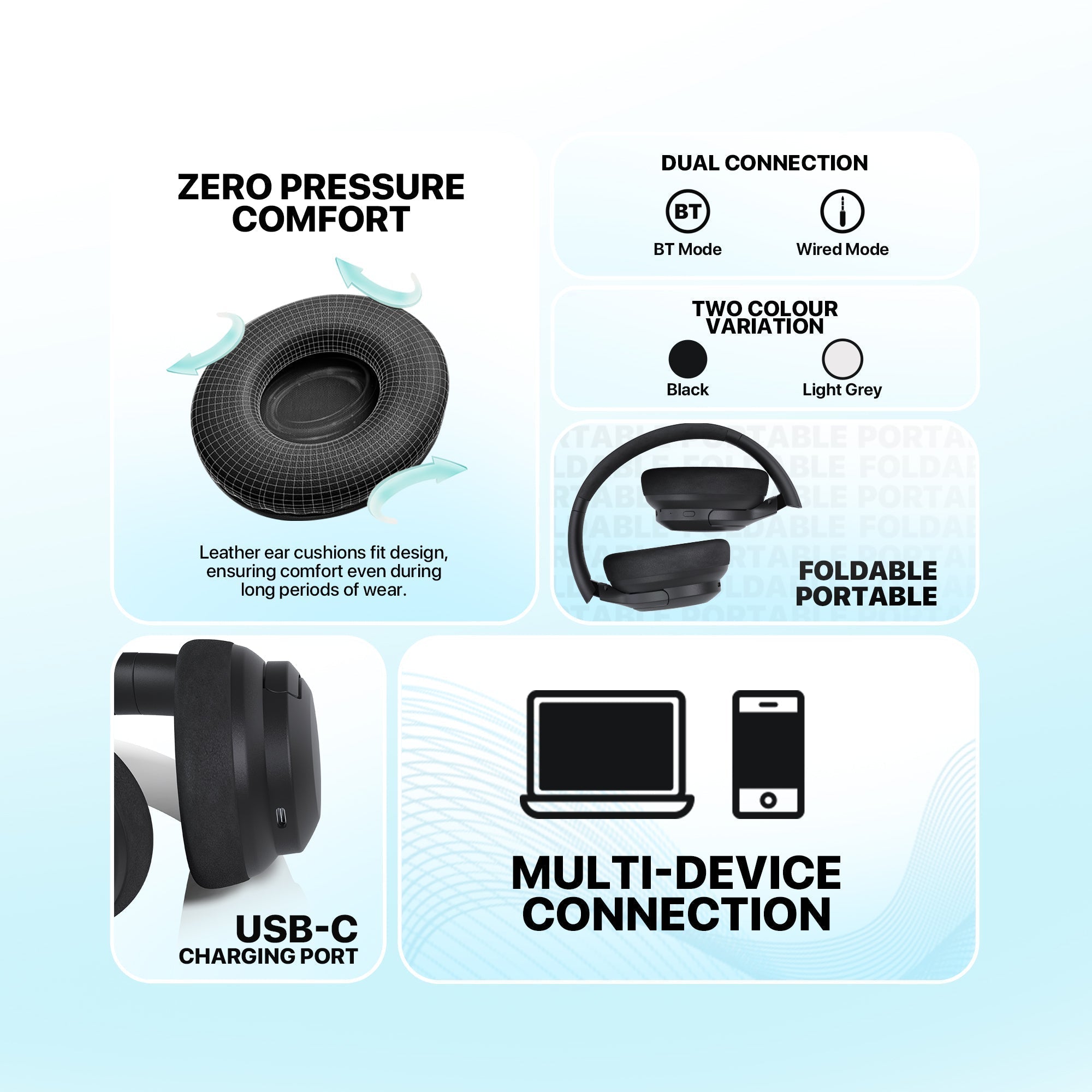 FANTECH WH05A GO VIBE ANC WIRELESS HEADSET BLACK Wireless Headset