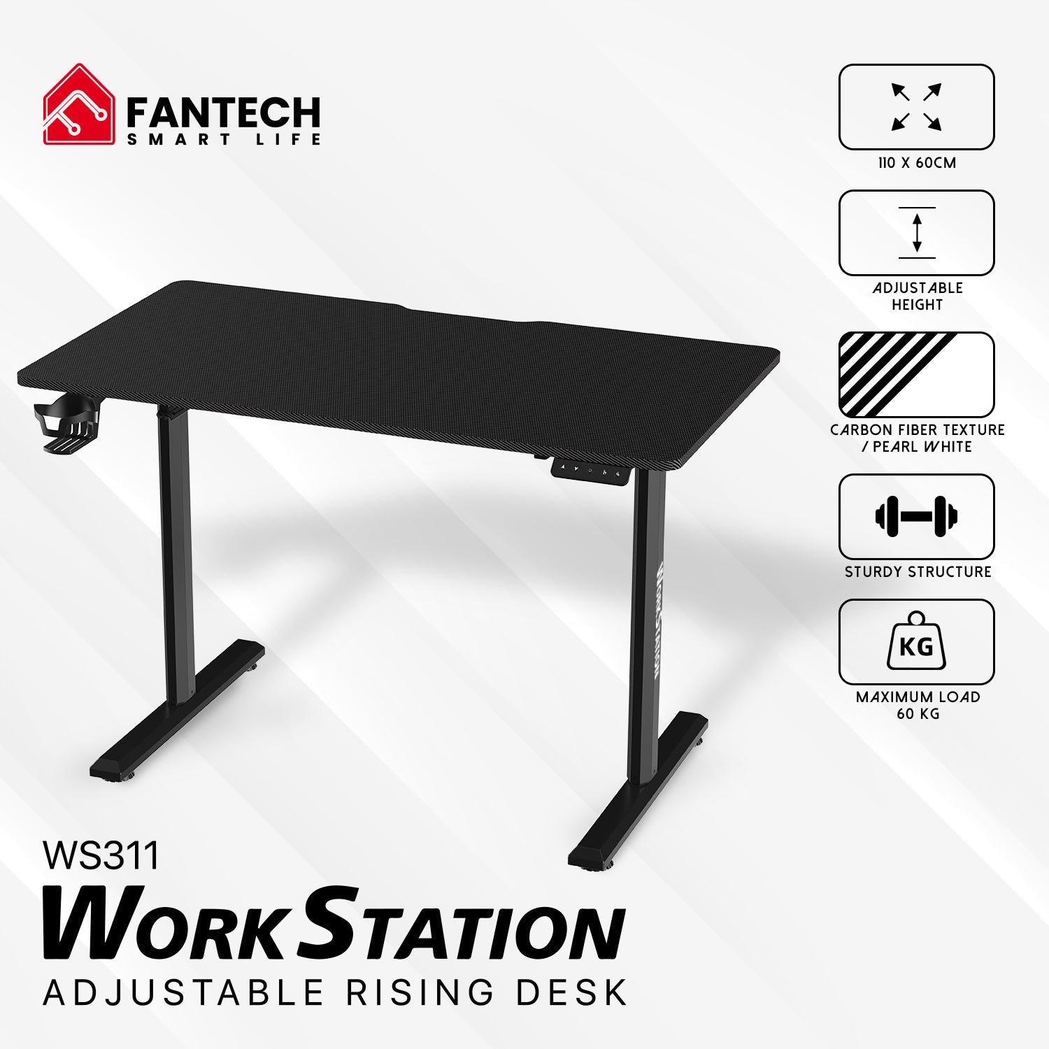 Fantech WS311 Work Station Adjustable Rising Desk Desk & Chair
