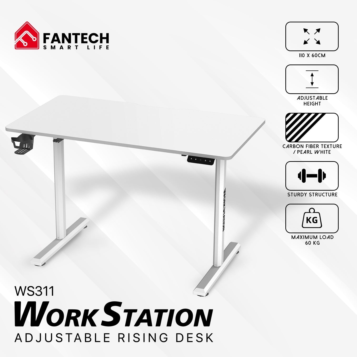 Fantech WS311 Work Station Adjustable Rising Desk Desk & Chair