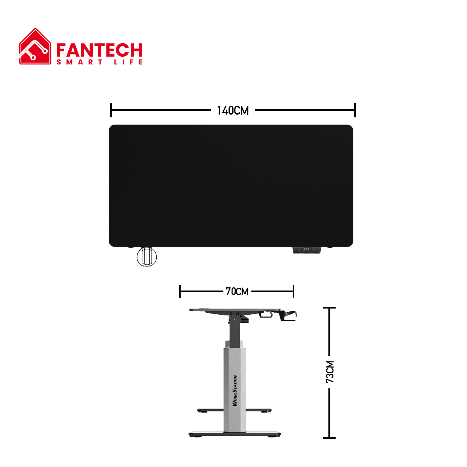 Fantech WS414 Work Station Asjustable Rising Desk Desk & Chair