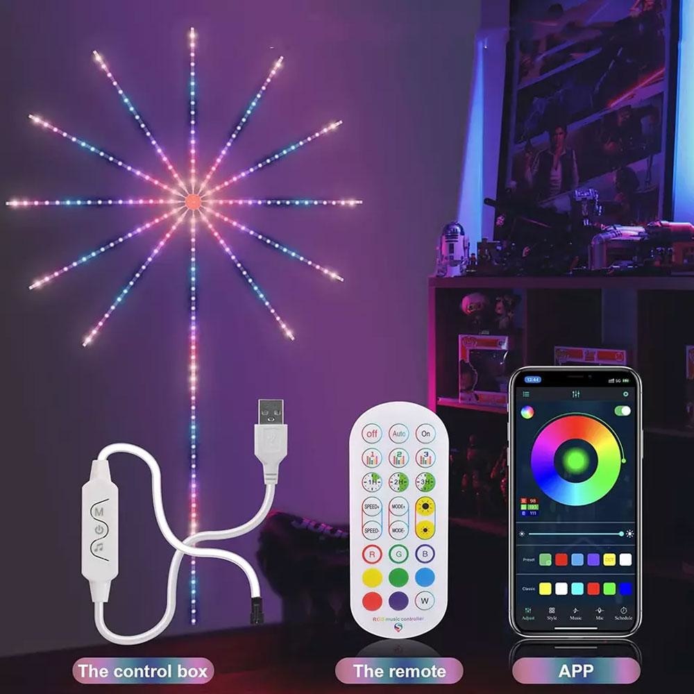 Firework Night Lamp RGB Bluetooth Music Sound Lightning