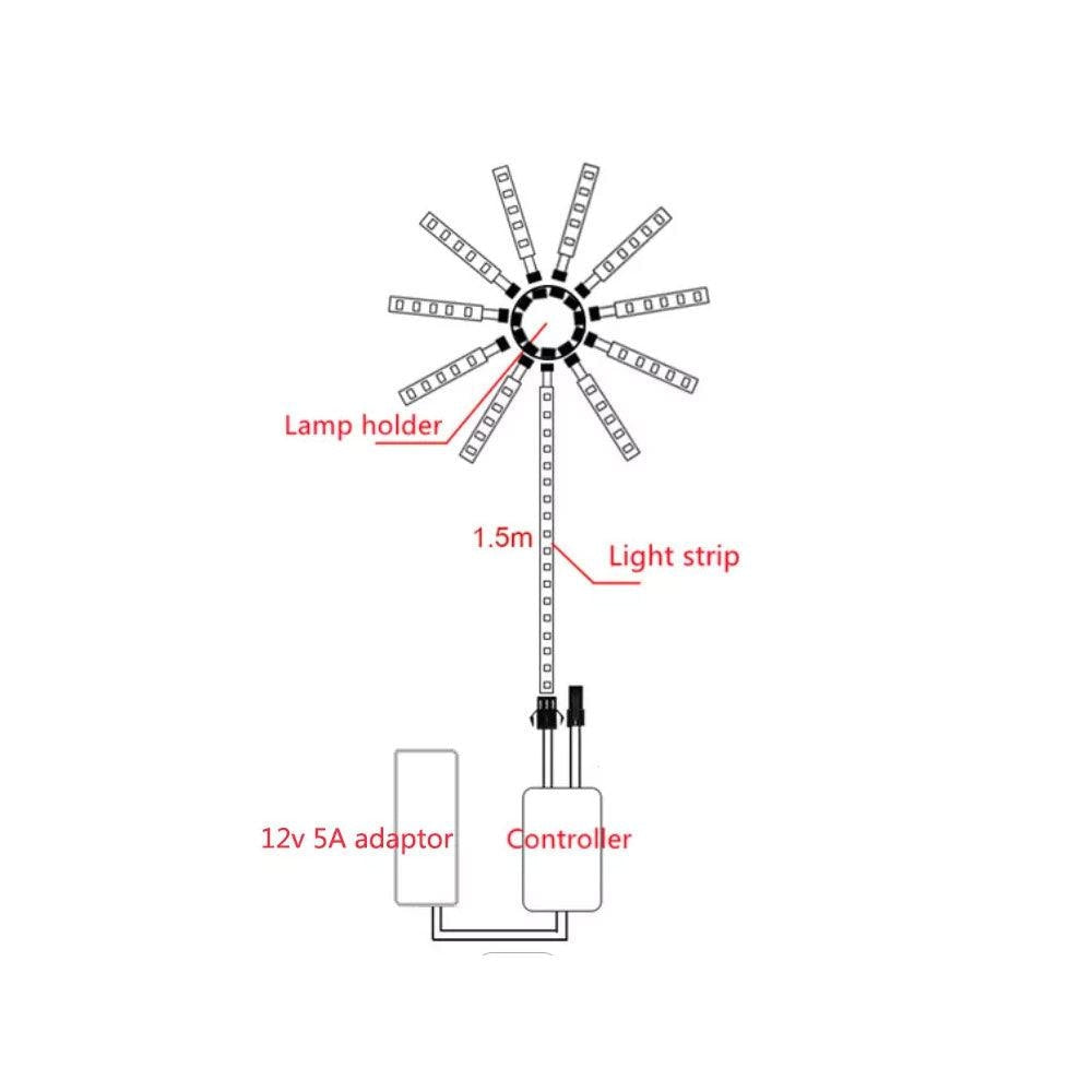 Firework Night Lamp RGB Bluetooth Music Sound Lightning