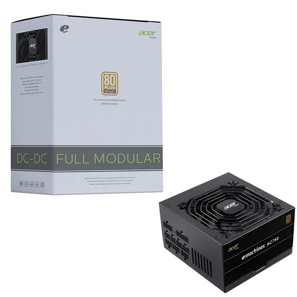FONTE ATX 750W REAL 80 PLUS BRONZE PFC ATIVO ACER AC750 Coolers & Power Supply