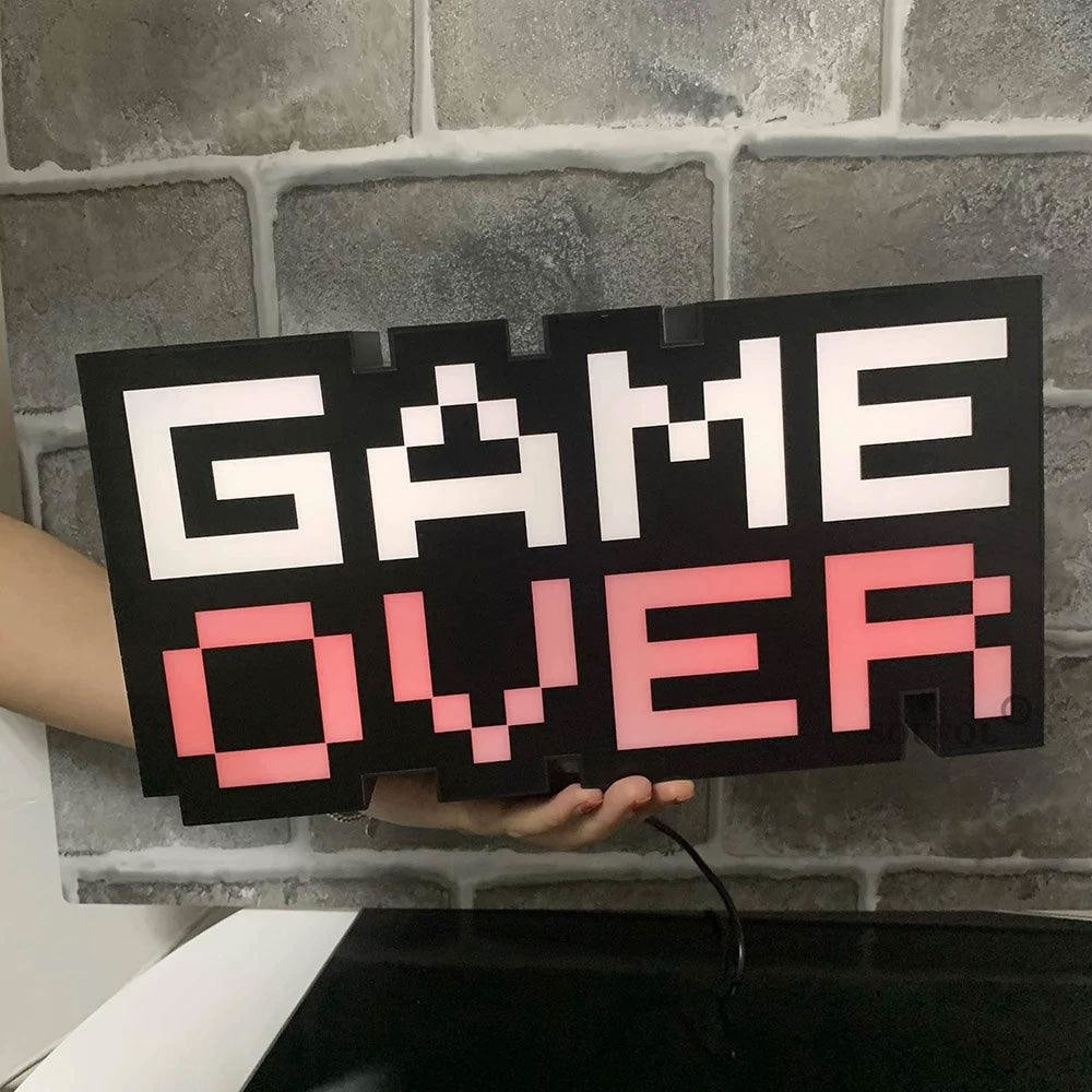 GAME OVER Lamp Voice Control LED Light Lightning