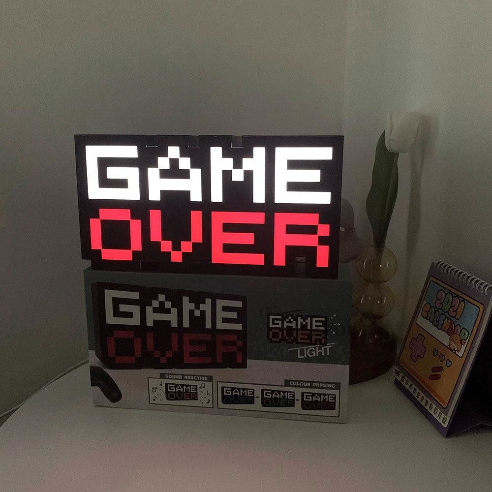 GAME OVER Lamp Voice Control LED Light Lightning