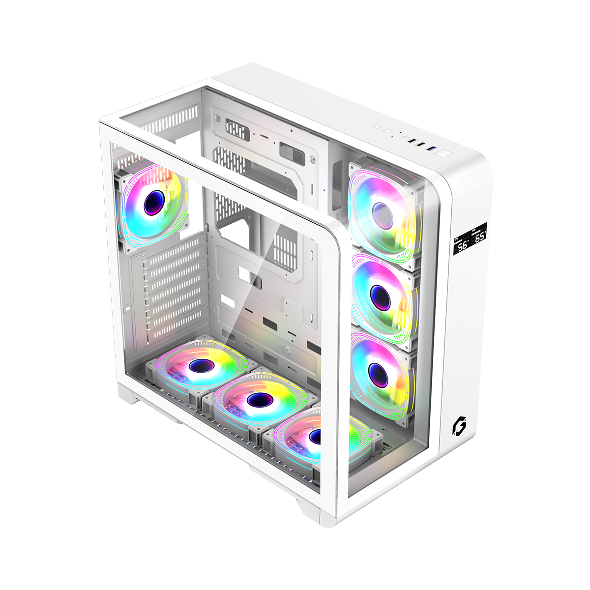 Gameon Infinity Artic Series Argb Mid Tower Gaming Case - White