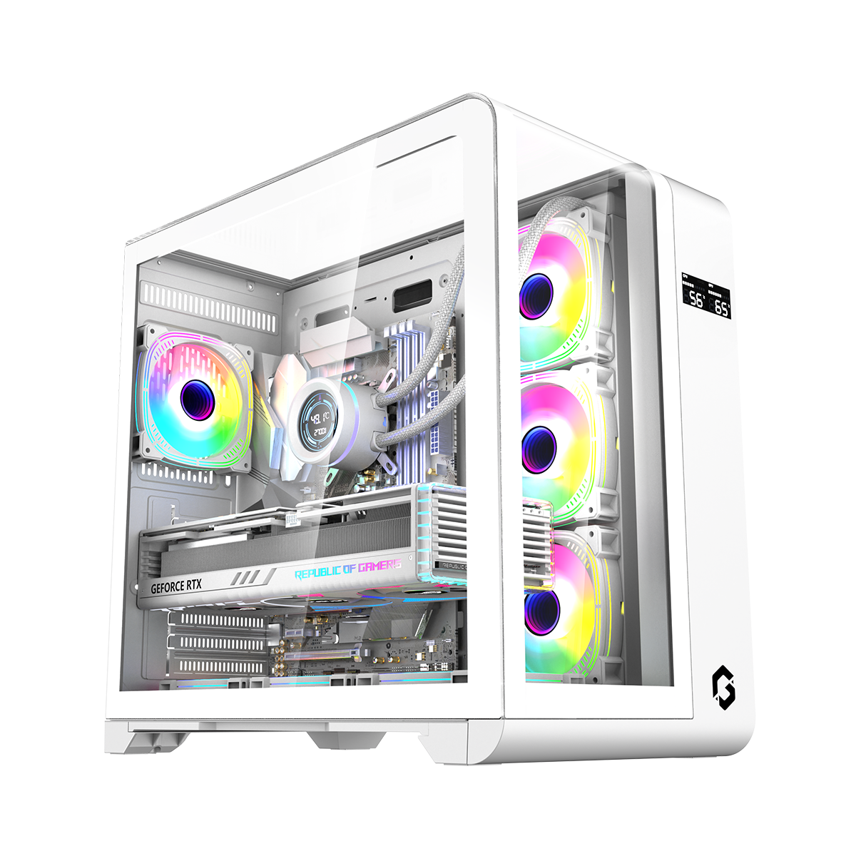 Gameon Infinity Artic Series Argb Mid Tower Gaming Case - White